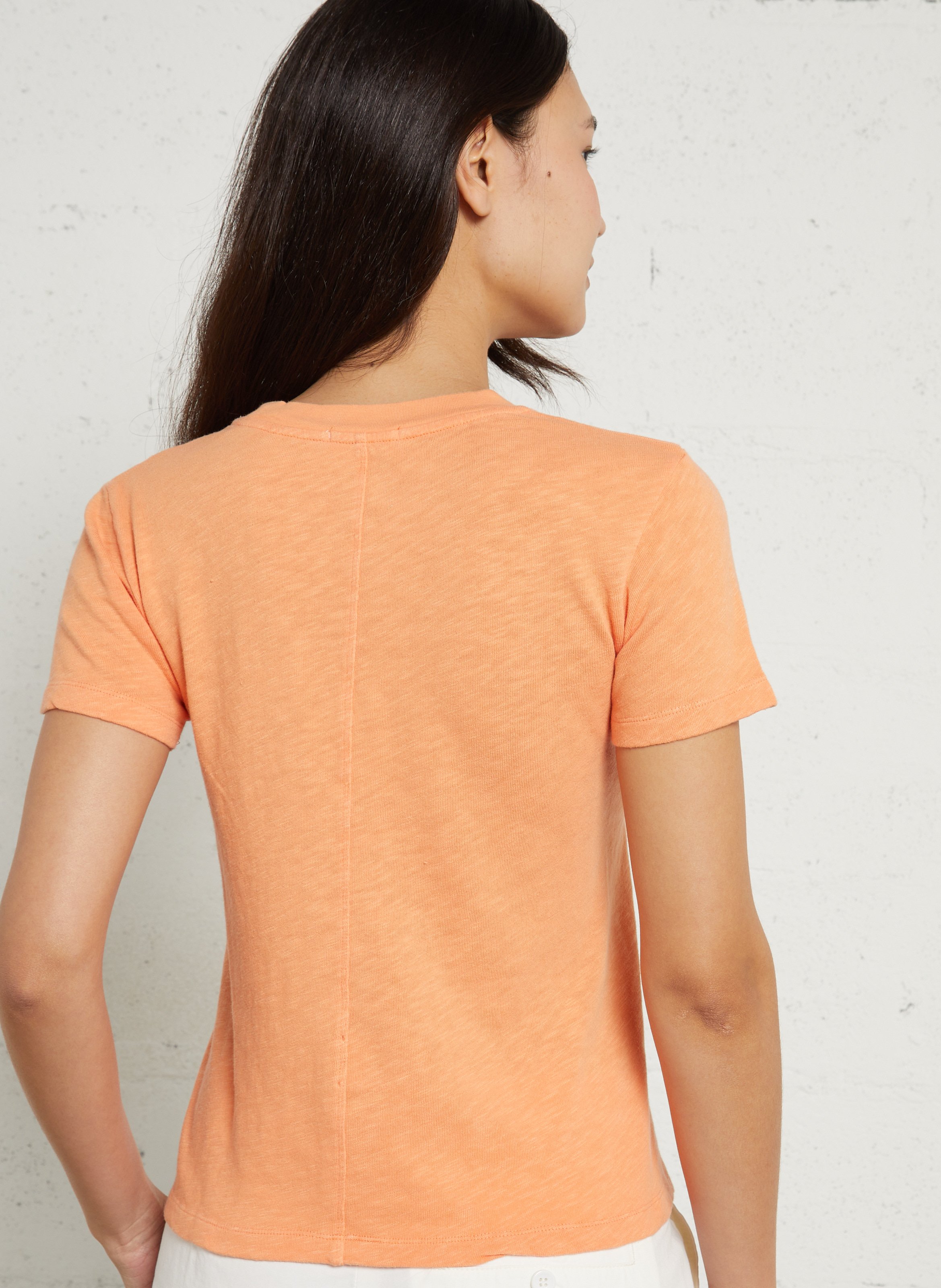 Recht, katoenen T-shirt met ronde hals AMERICAN VINTAGE Oranje