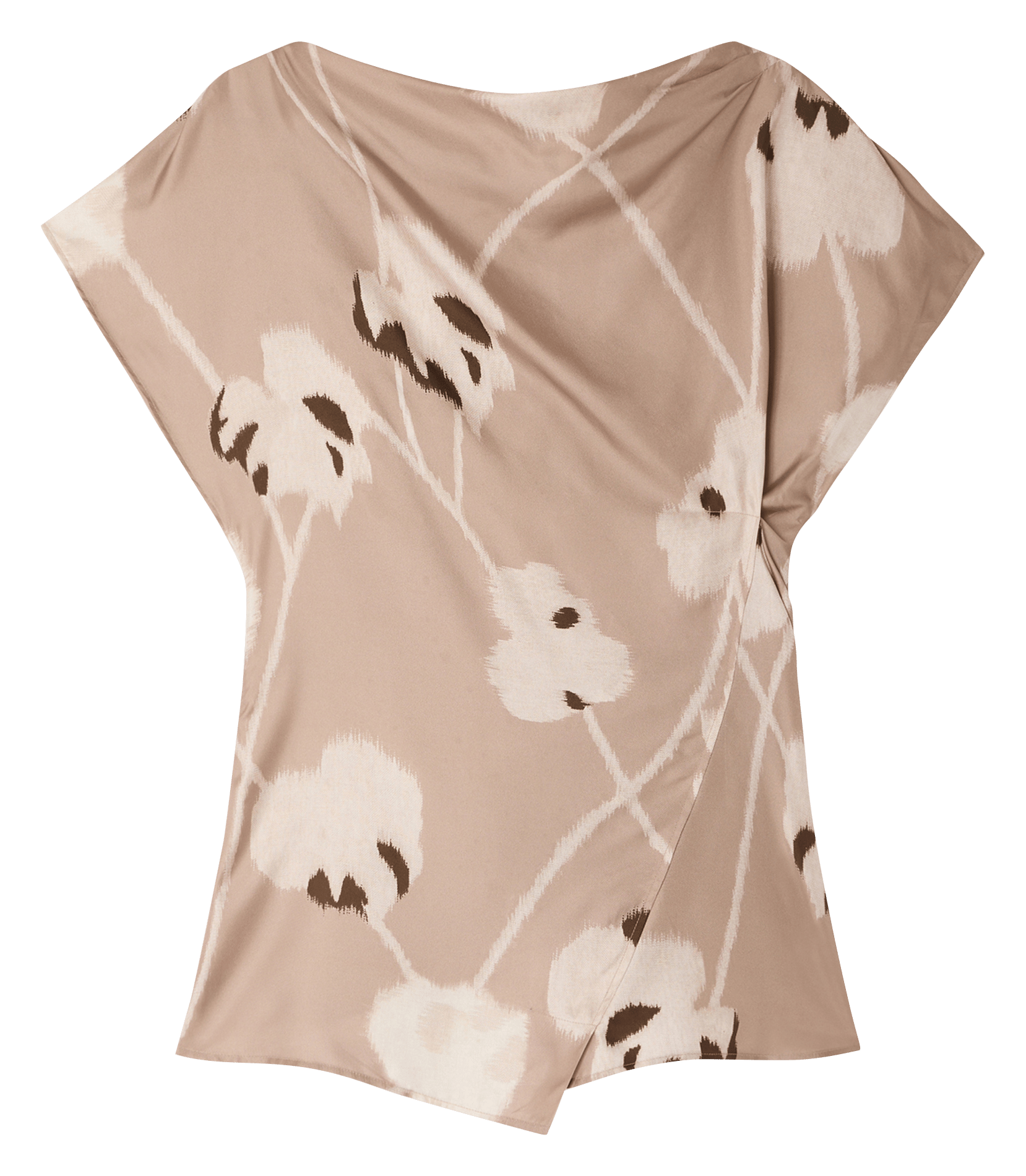 Fitted silk top SOEUR Beige