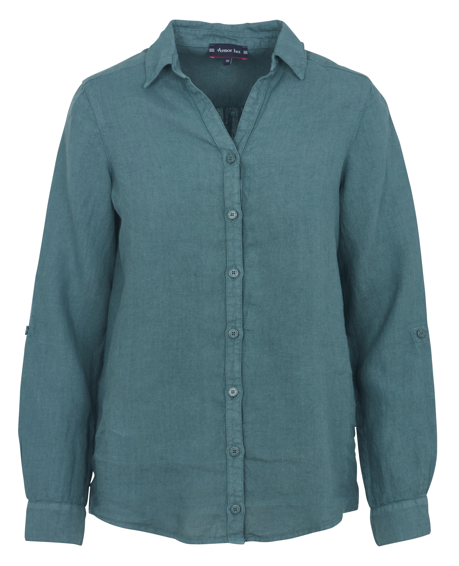 Chemise droite col V en lin ARMOR LUX