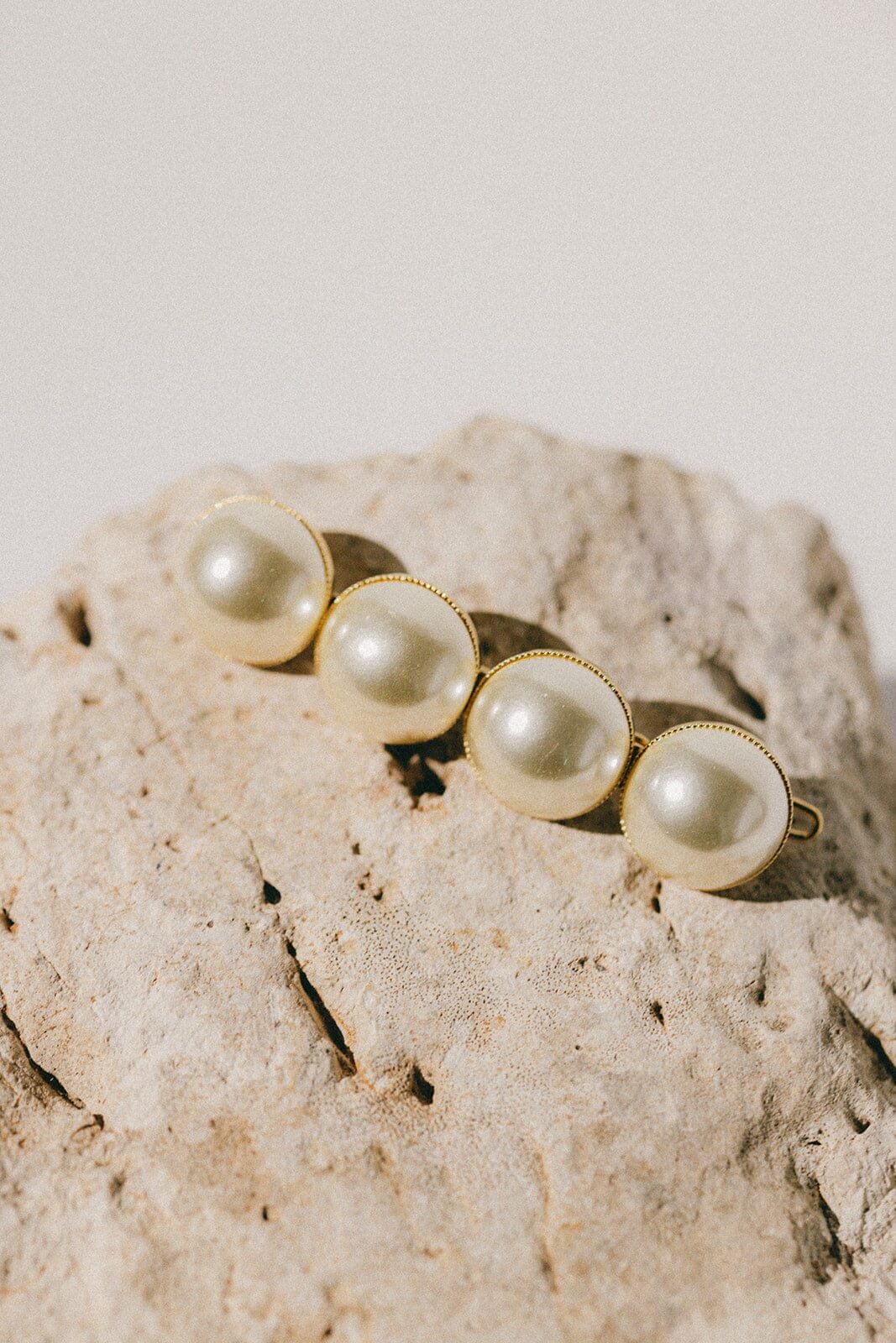 Silver-plated bead barrette Golden