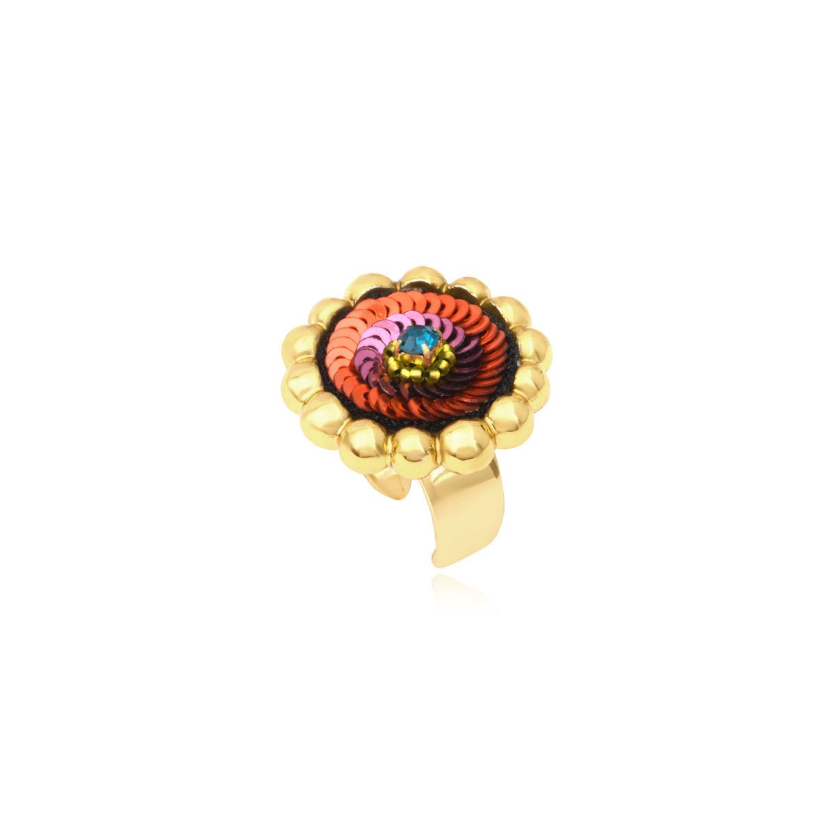 Bague ronde   ajustable SATELLITE PARIS Orange