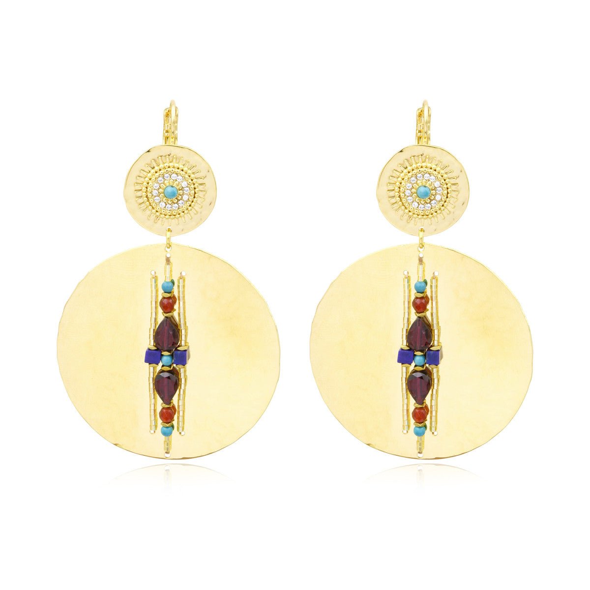 Earrings in fine gold plating SATELLITE PARIS