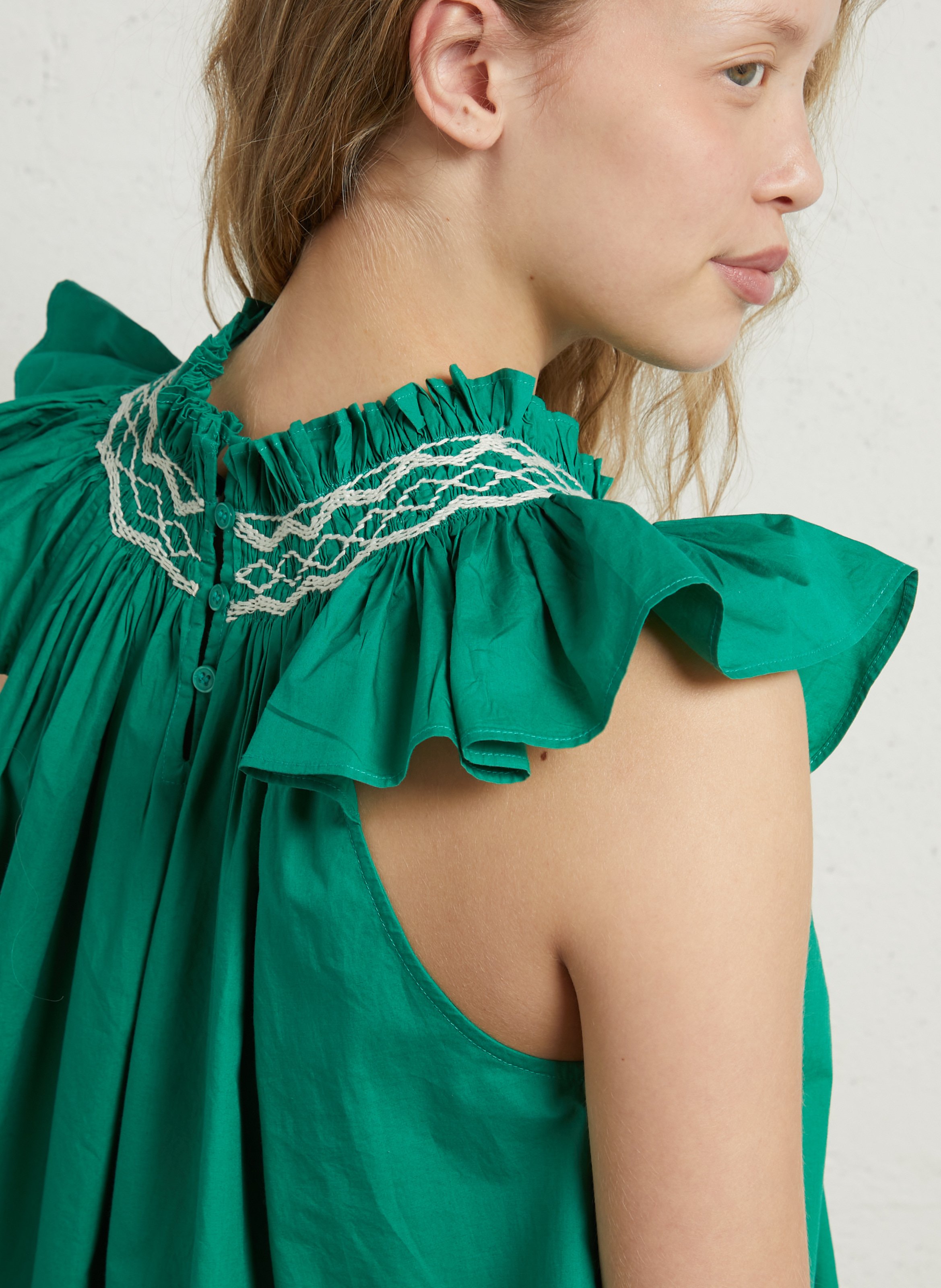 Loose-fit cotton top BELLEPIECE Green