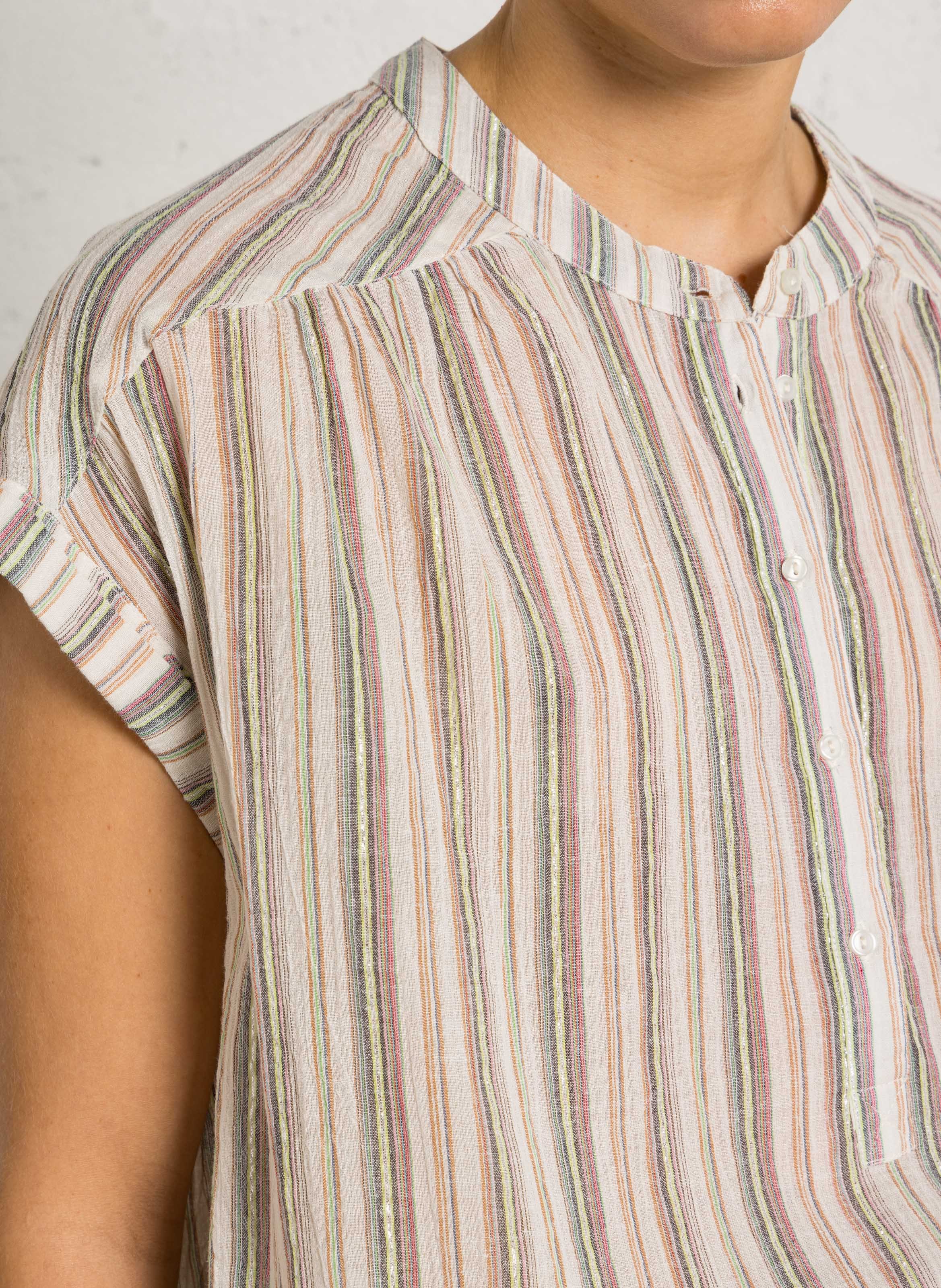 Rundhalsausschnitt gestreiftes Top SUD EXPRESS Mehrfarbig