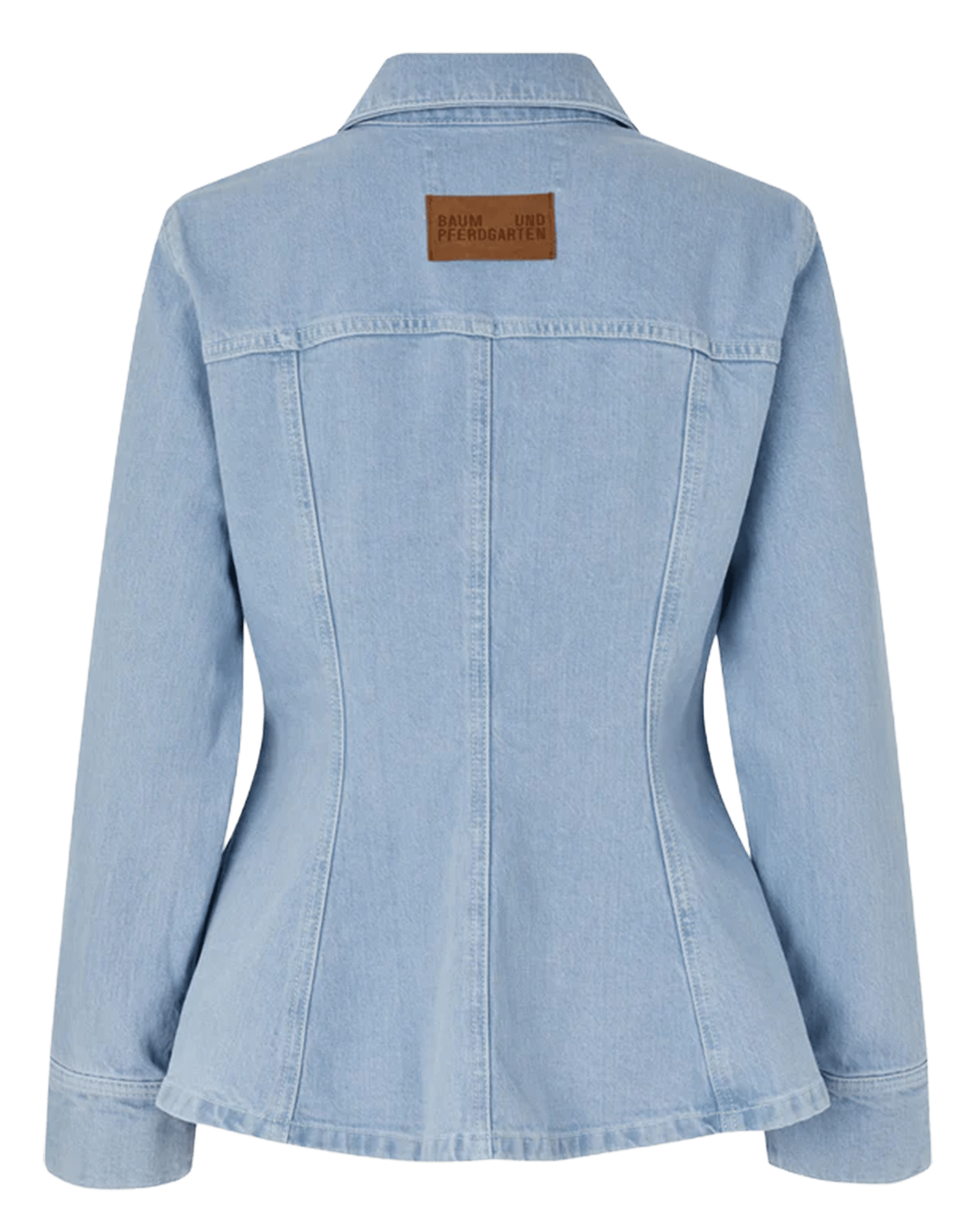 Fitted jacket with classic collar in blended organic cotton BAUM UND PFERDGARTEN Blue