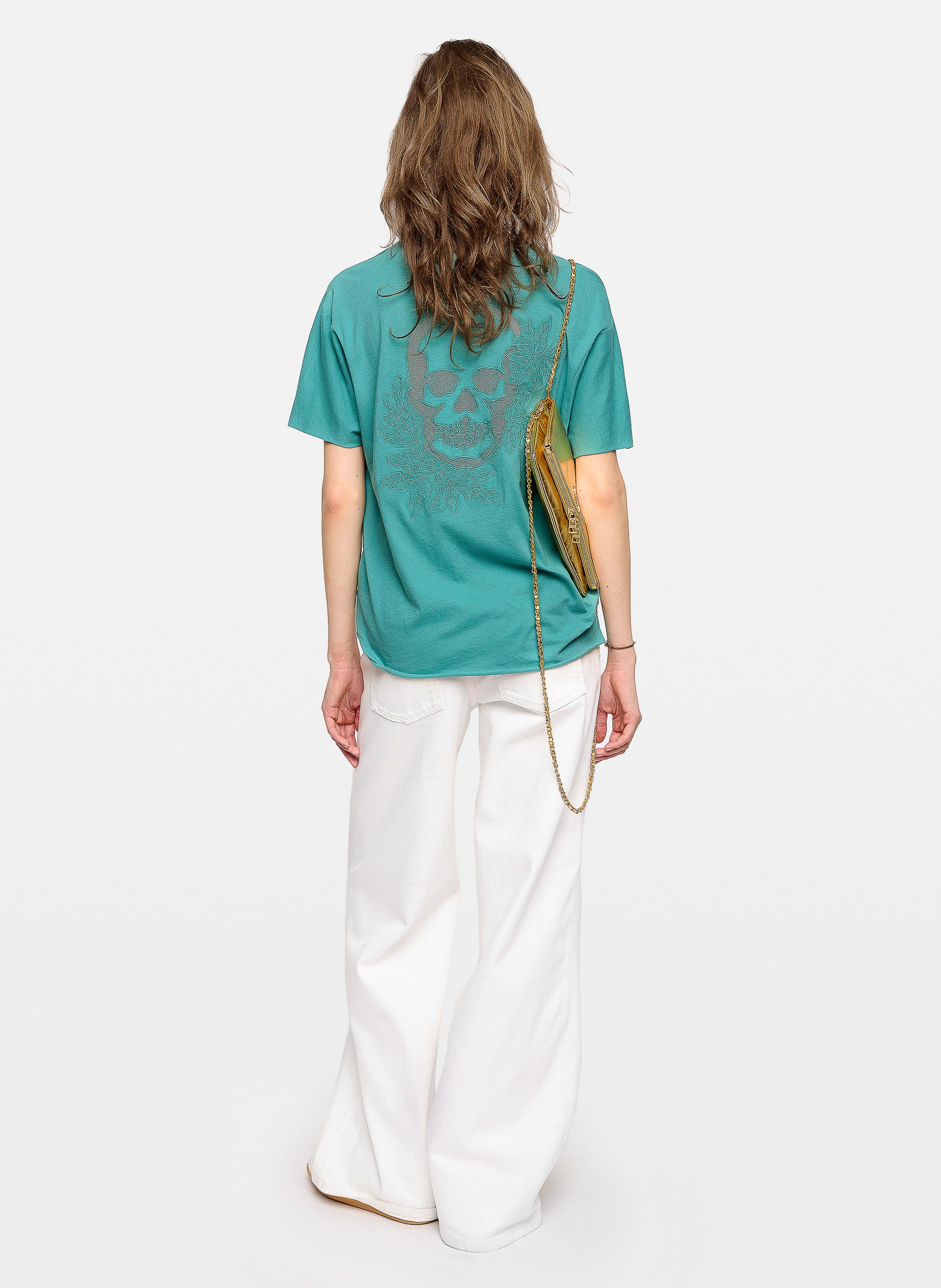 Tee-shirt col V en coton bio ZADIG&VOLTAIRE Vert