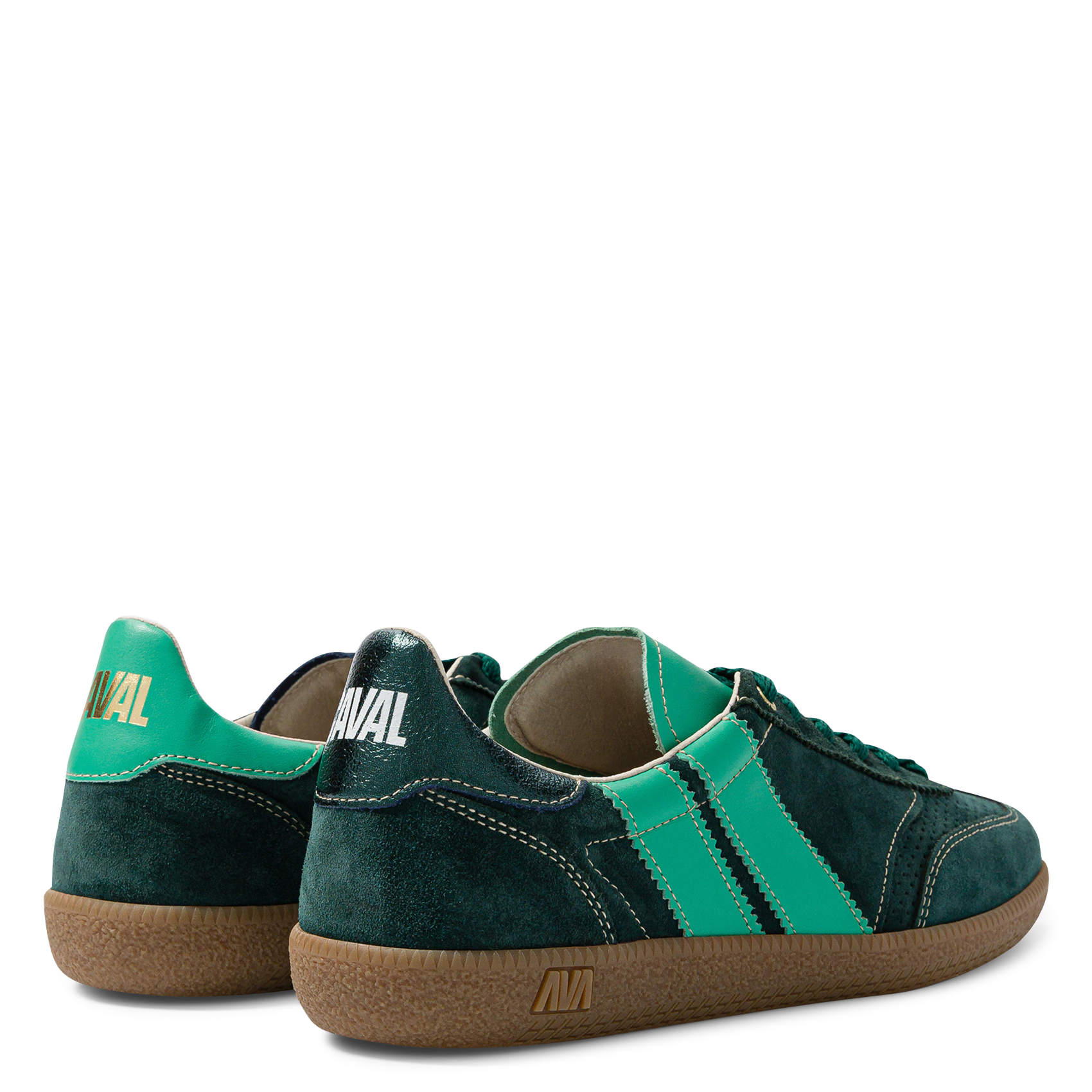 Baskets basses en cuir velours CAVAL Vert