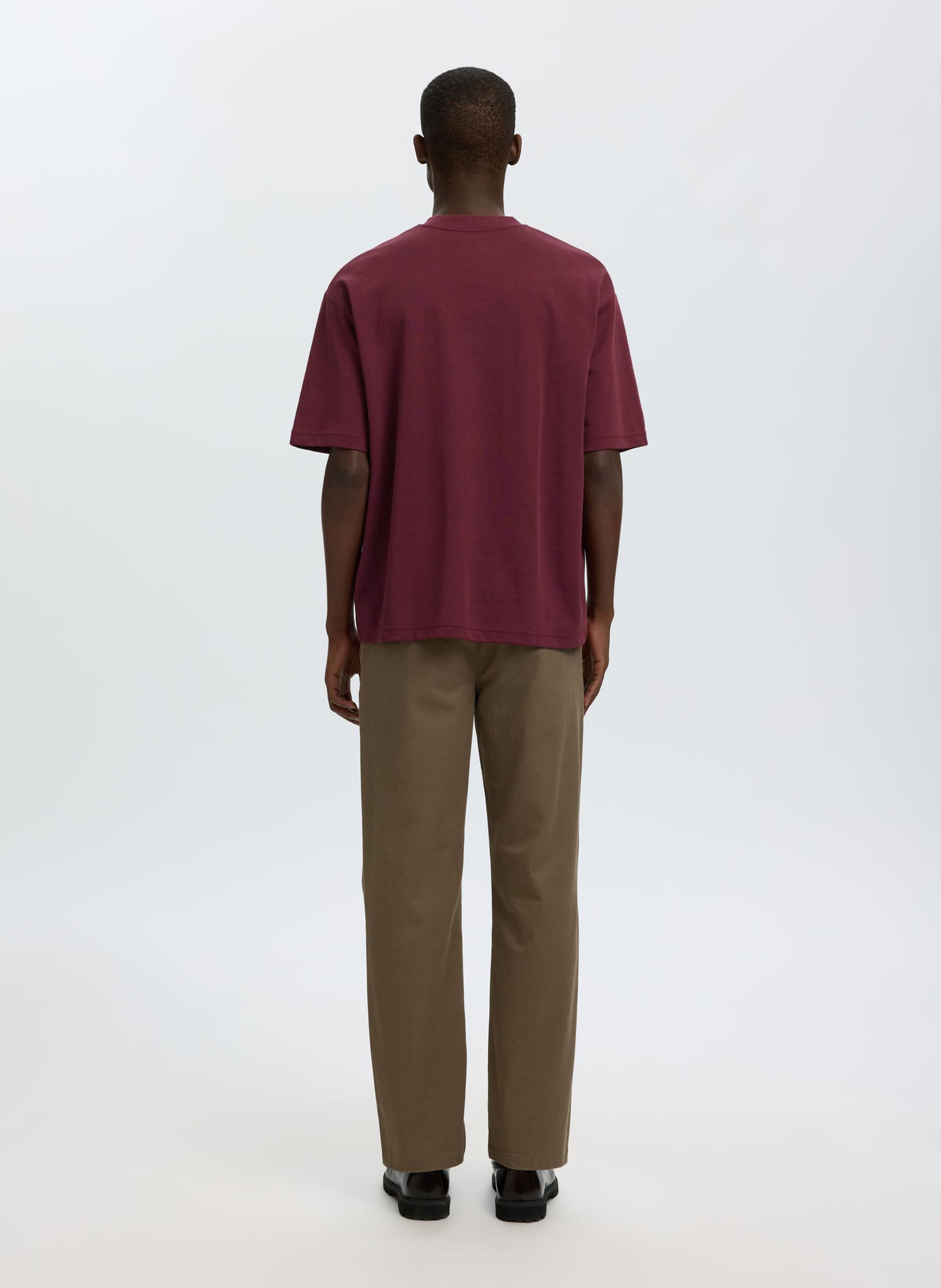 Oversized organic cotton blend t-shirt | Plums SELECTED Men