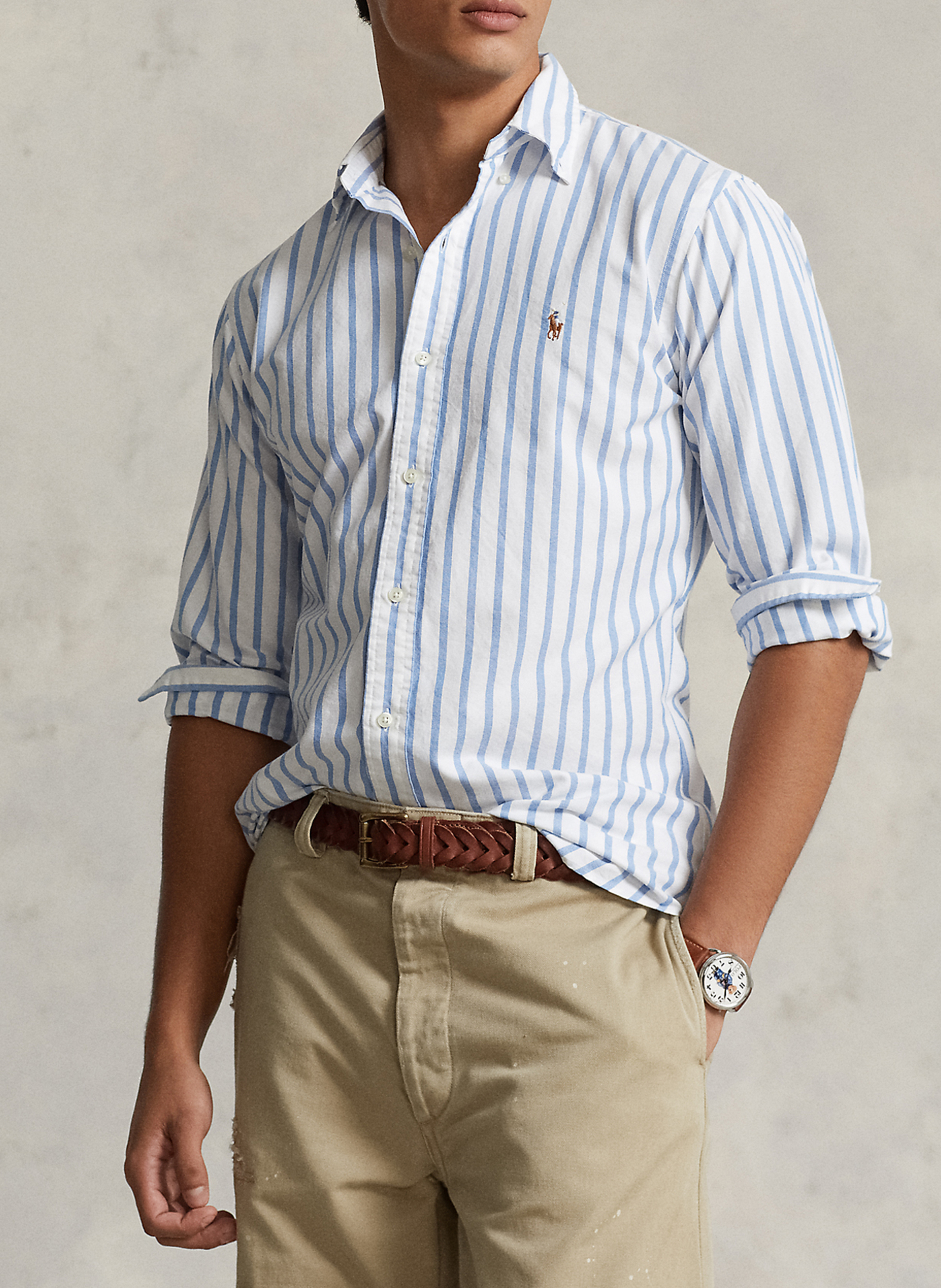 Custom-fit cotton shirt POLO RALPH LAUREN Blue