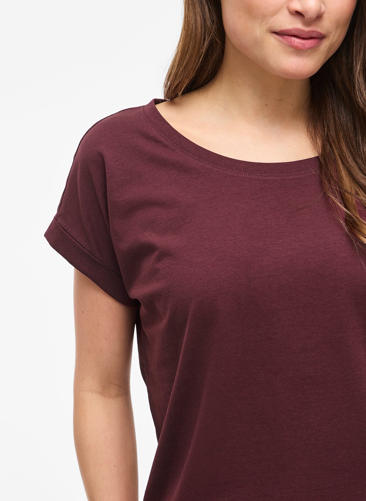 Tee-shirt col rond en coton mélangé  VILA Marron