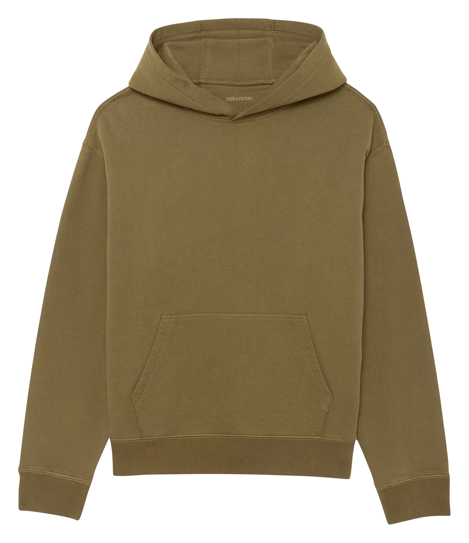 Sweat à capuche droit en coton recyclé ZADIG&VOLTAIRE Vert