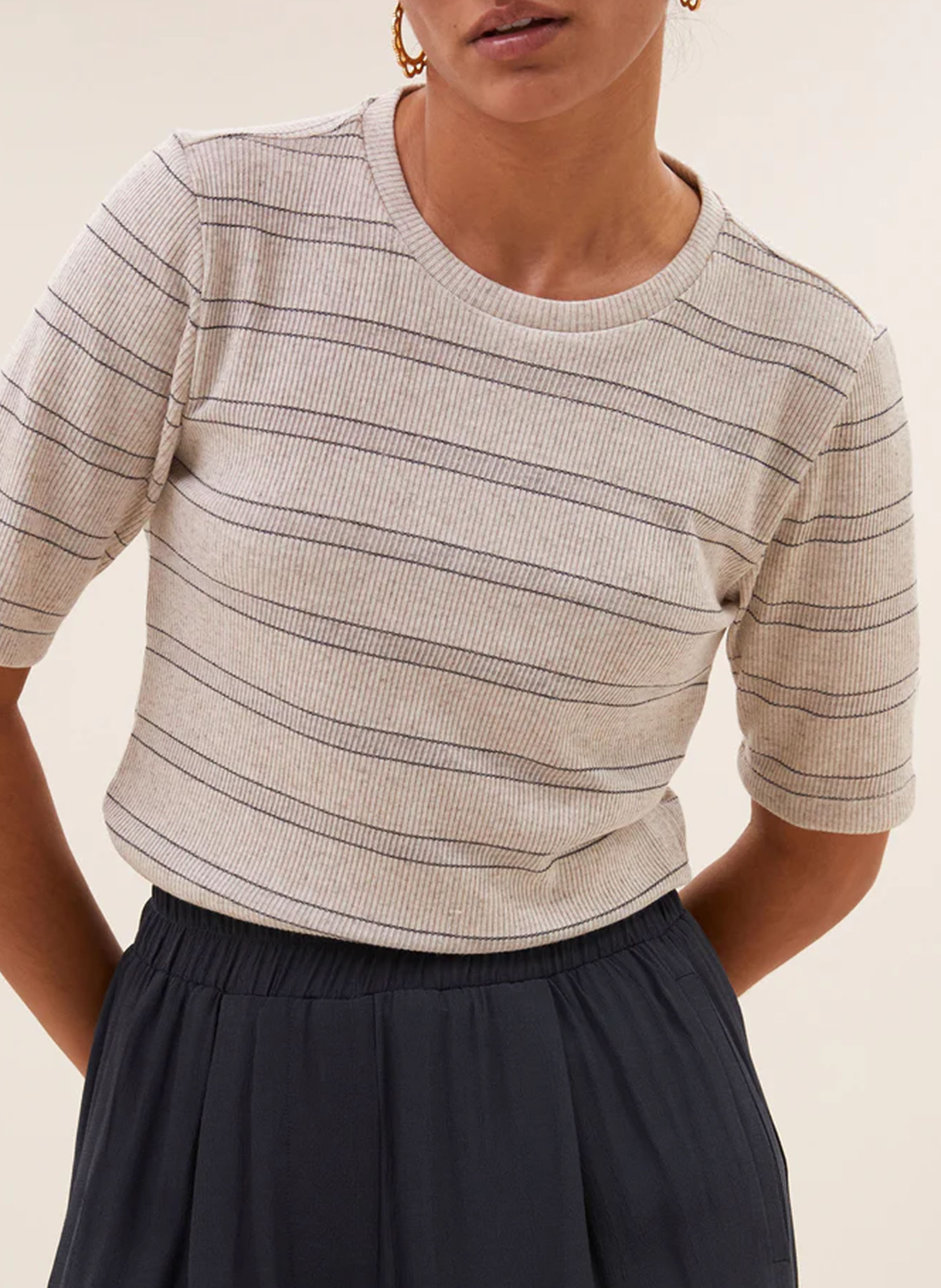 High-waisted wide-leg pants BY BAR Grey