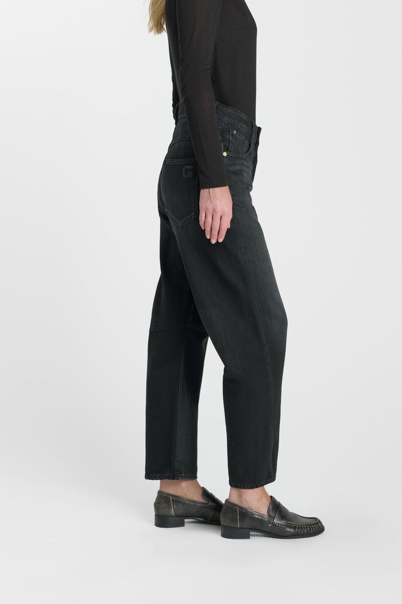 Loose jeans, wide leg, length 34 LE TEMPS DES CERISES Black