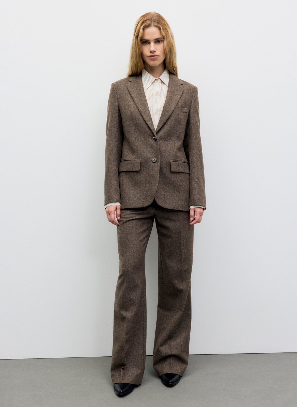 Wool-blend jacket with tailored collar GERARD DAREL Brown