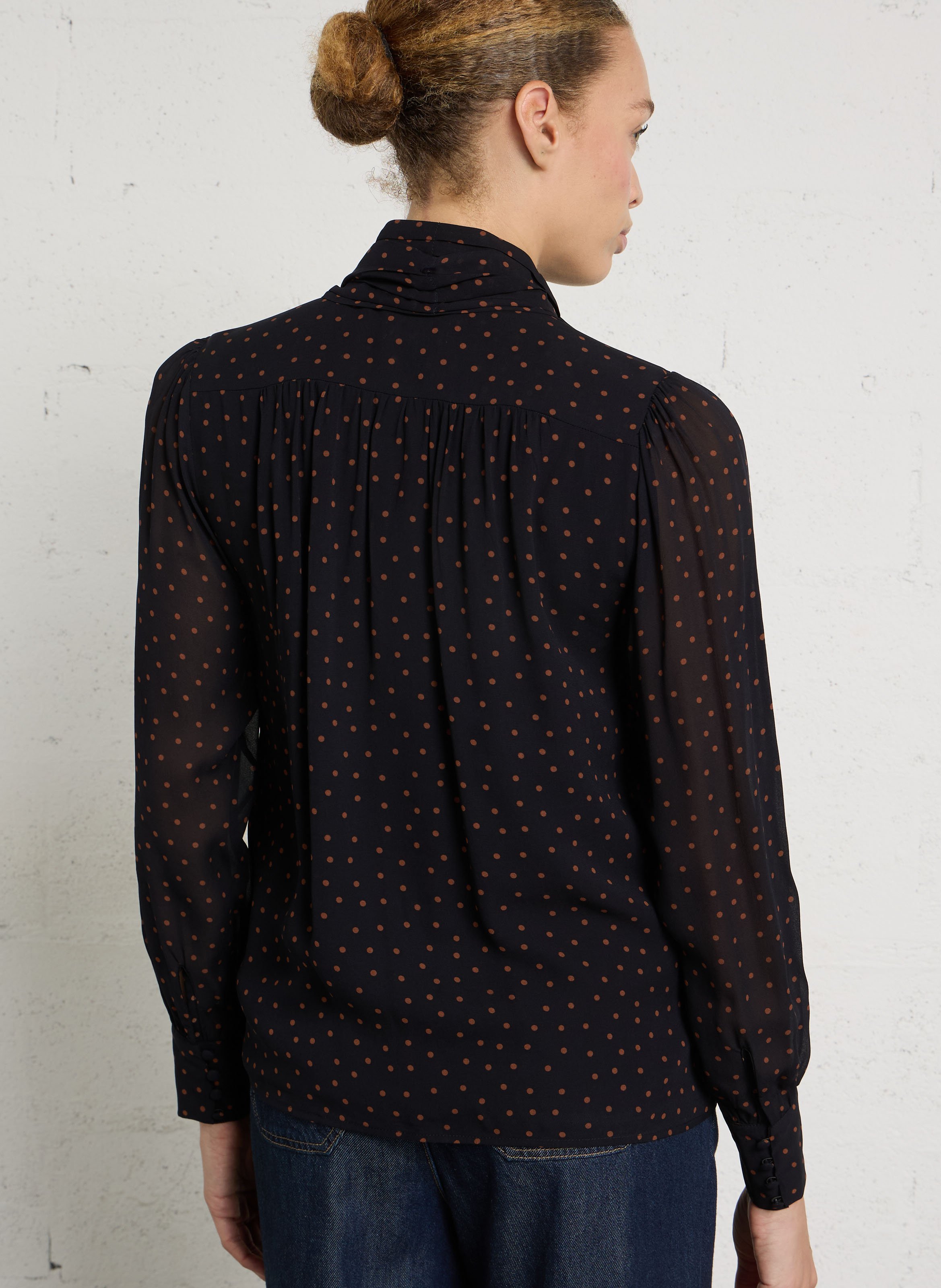 Blusa con cuello lazado MAISON 123 Azul