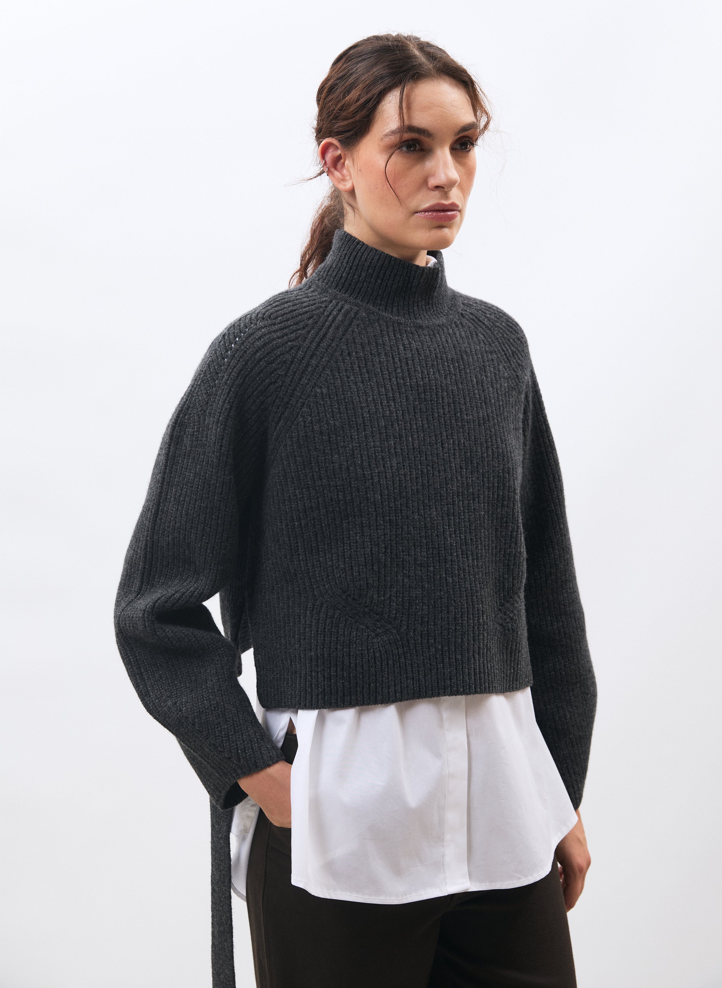 Oversized, wollen trui HUMILITY Grijs