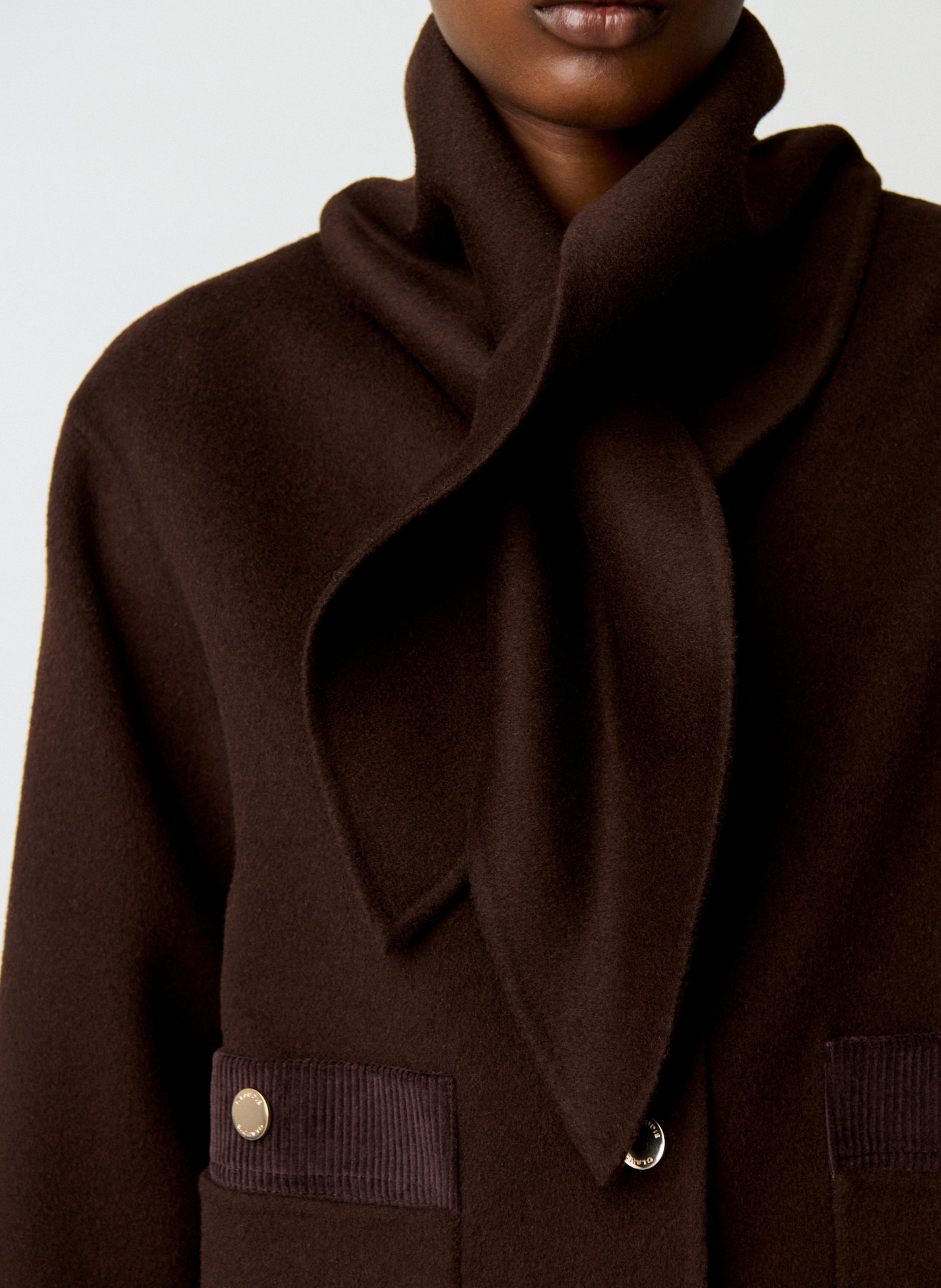 Gerader Mantel aus Wollmix CLAUDIE PIERLOT Braun