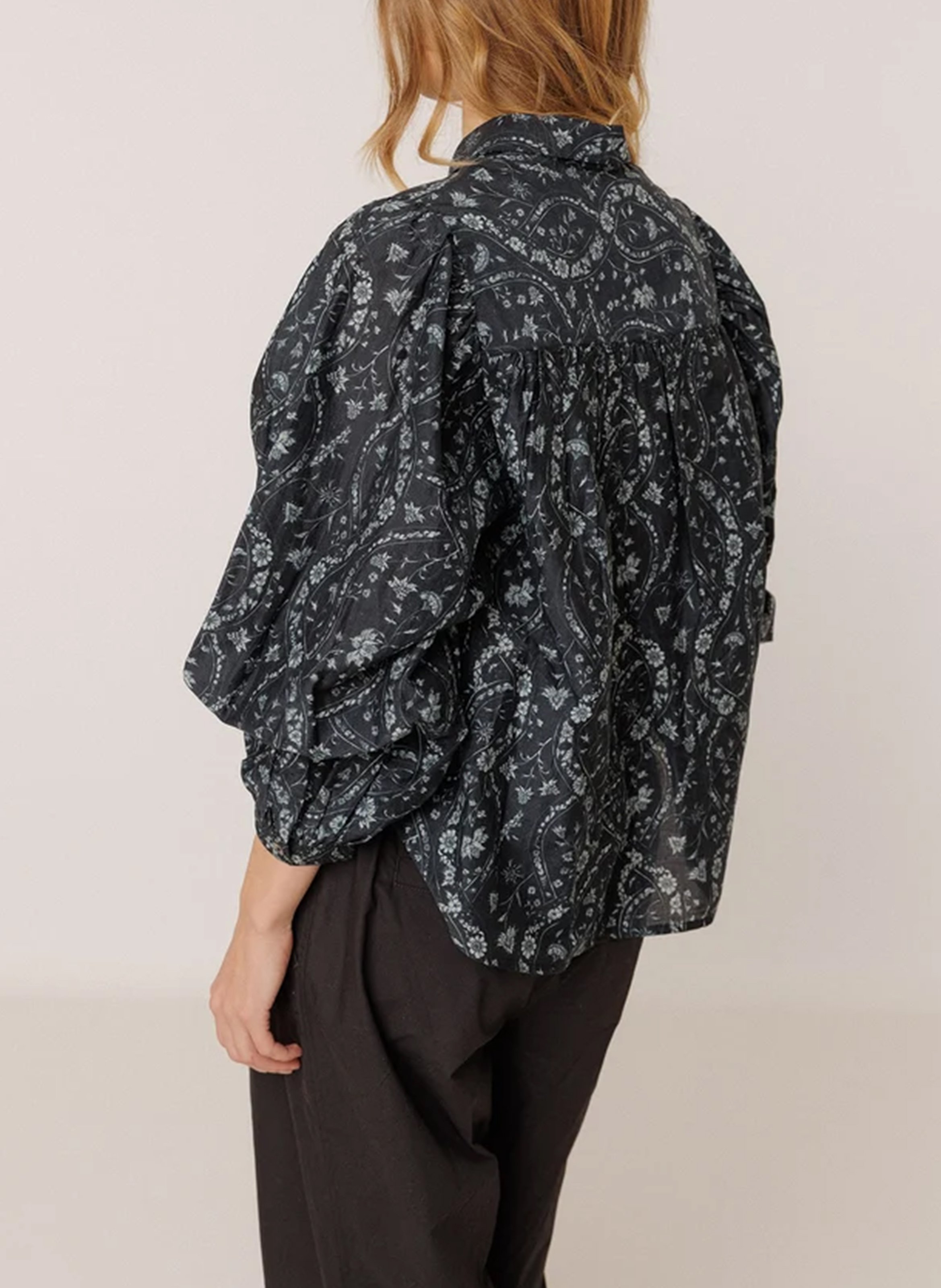 Oversized cotton and silk shirt INDI & COLD Blue