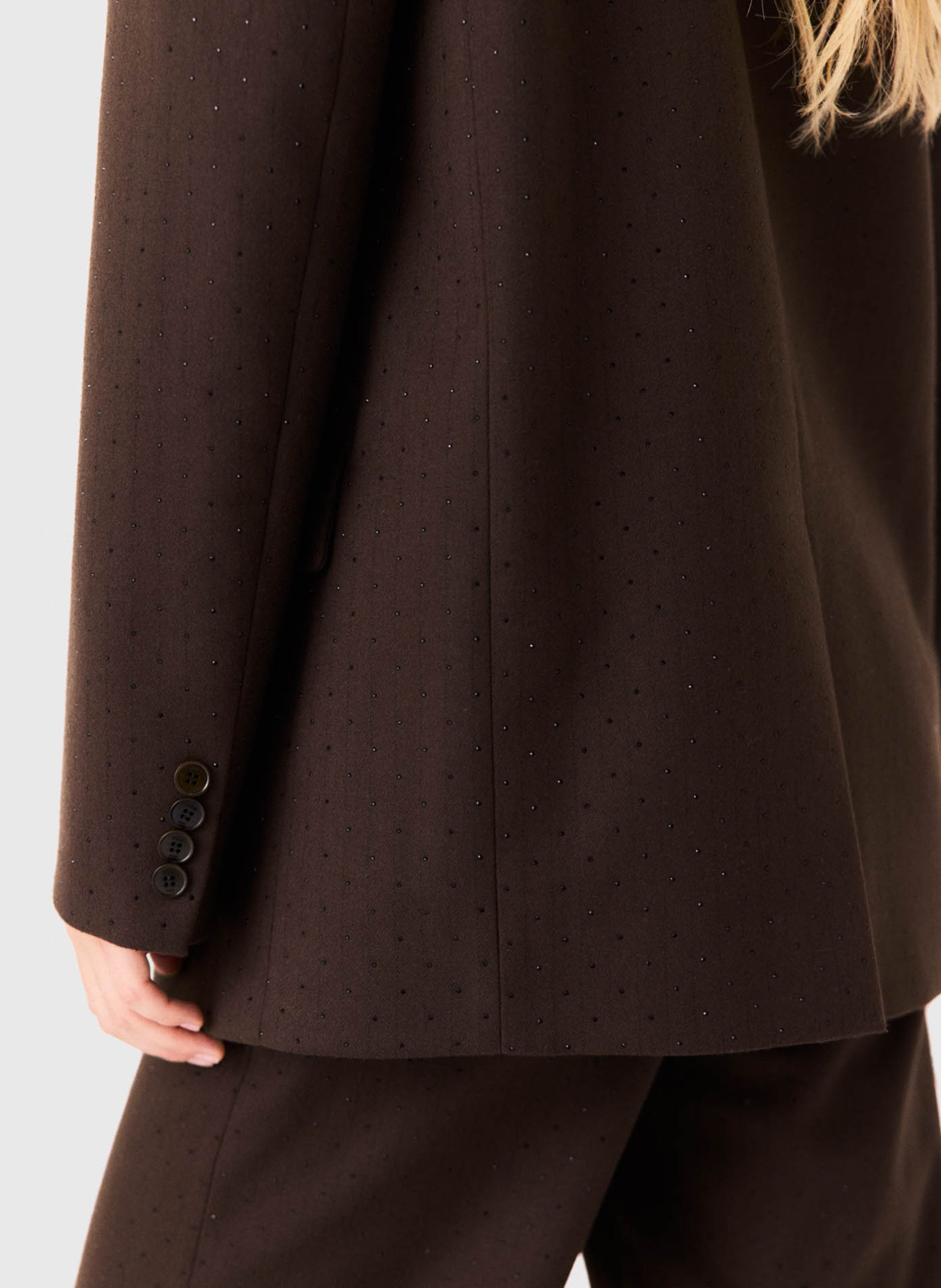 Blazer met rechte snit versierd met strass MAJE Bruin