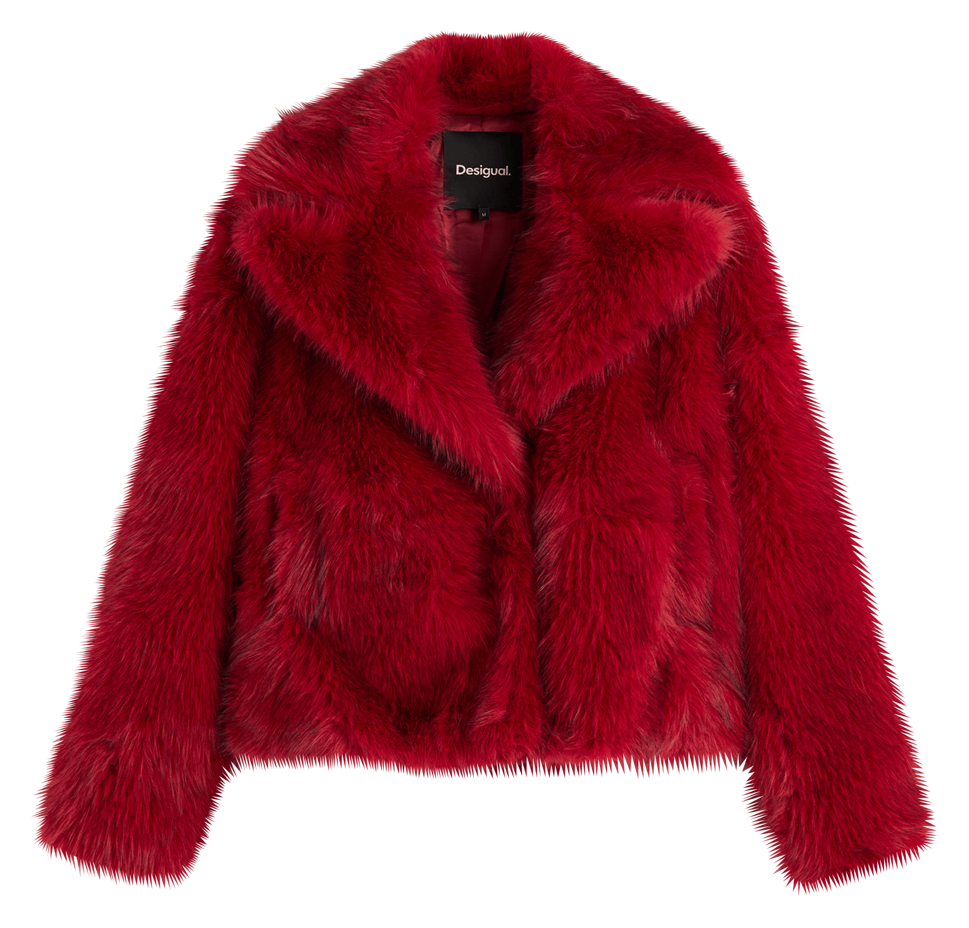 Faux fur coat DESIGUAL Red
