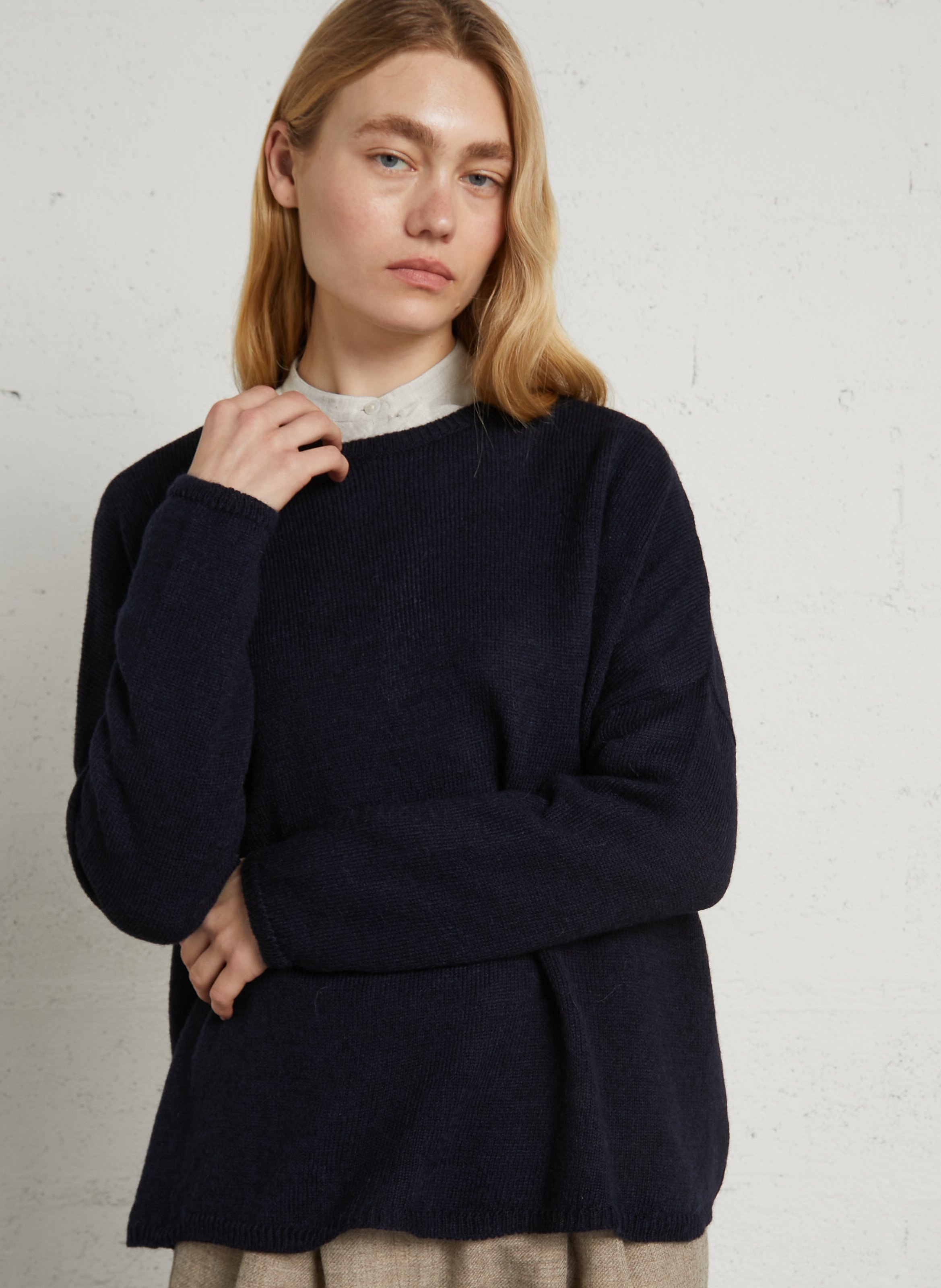 Round-neck wool-blend sweater MASSCOB Blue