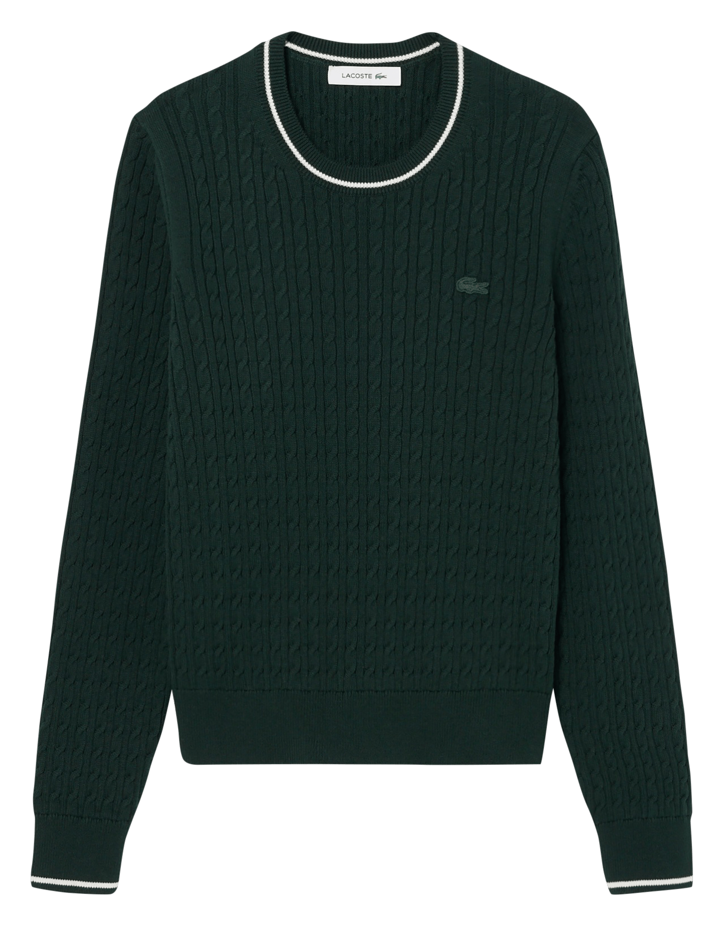 Pull droit en coton mélangé LACOSTE Vert