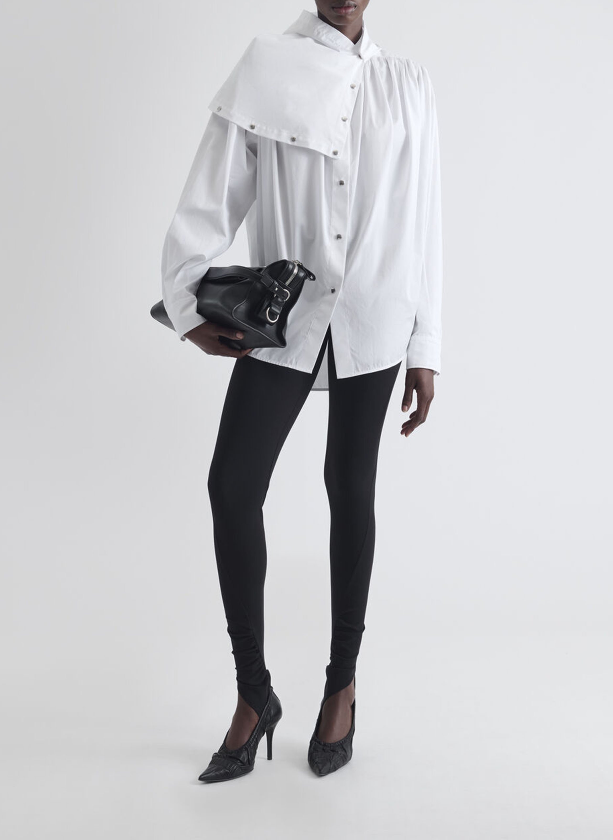Einfarbiges, weit geschnittenes Hemd mit Button-down-Kragen IRO Weiss