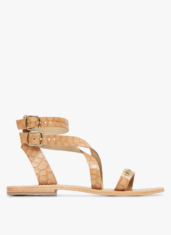 Sandales plates montantes sales