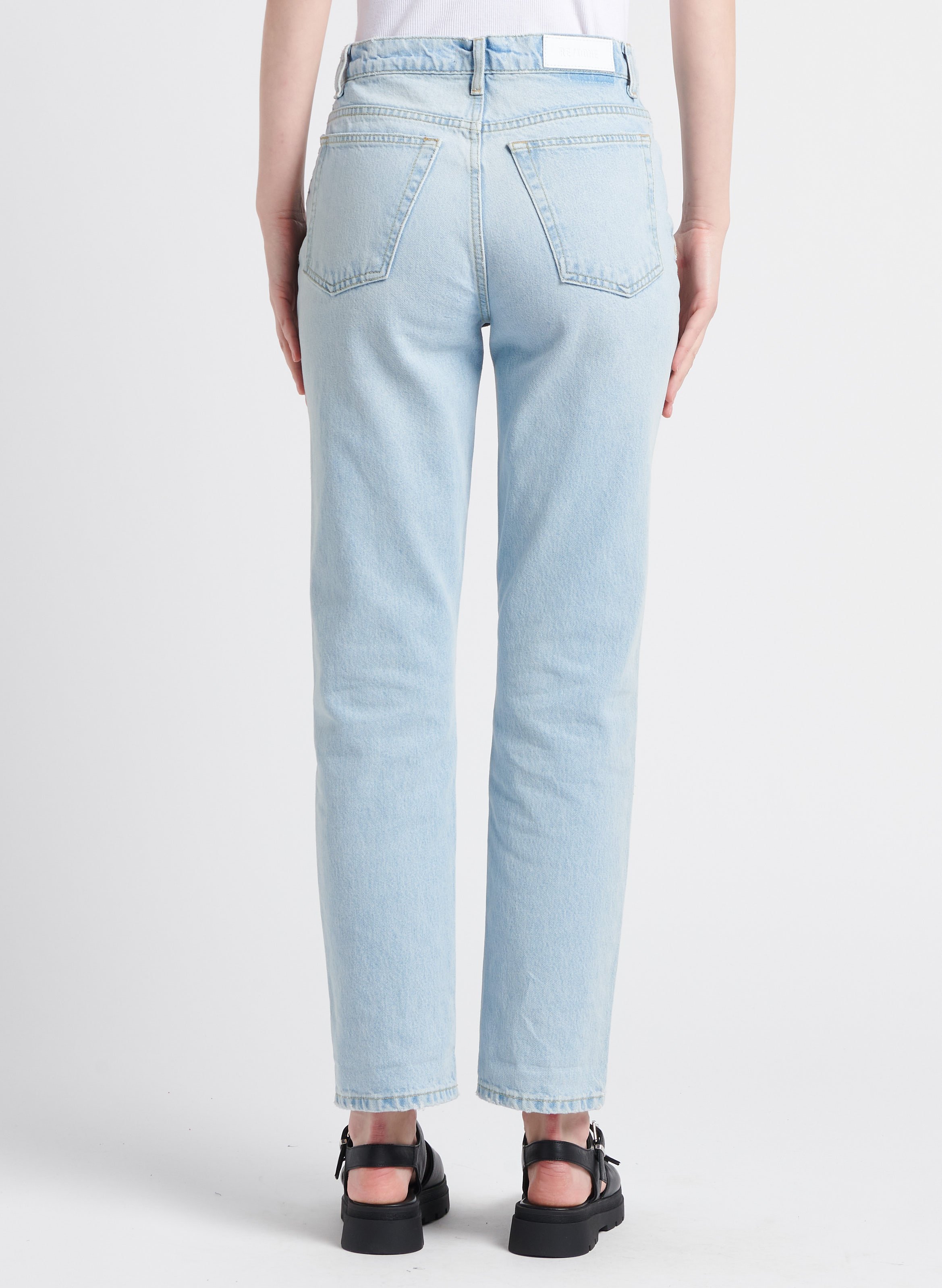 Jean droit en coton RE/DONE Jean Délavé