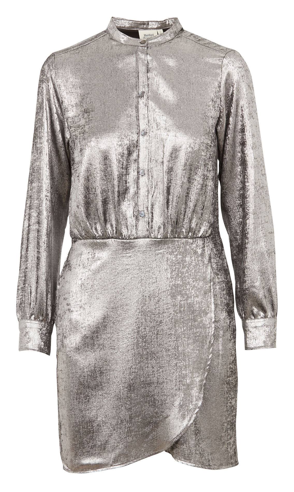 Short round-neck dress HARTFORD Silver