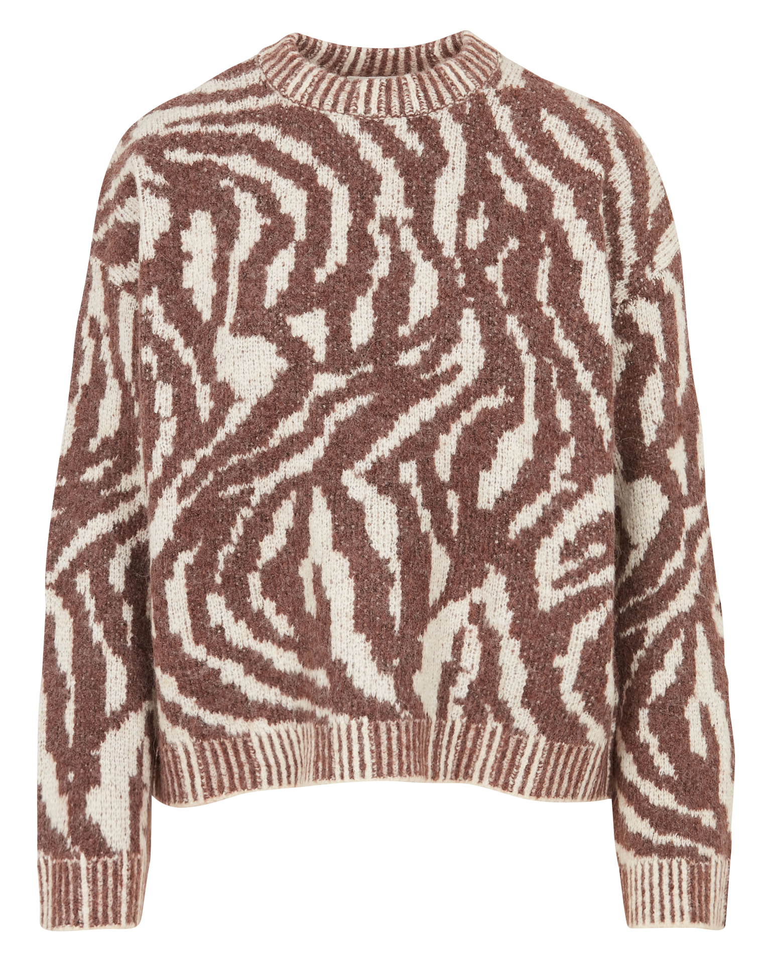 Pull ample à col montant OBJECT Marron