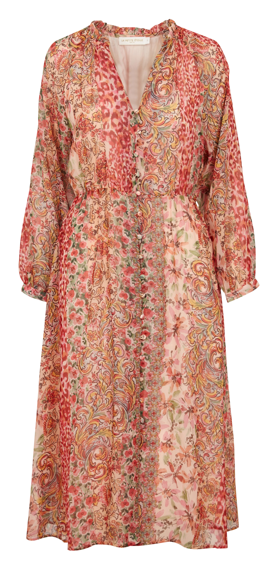 Halflange jurk met V-hals LA PETITE ETOILE Blauw