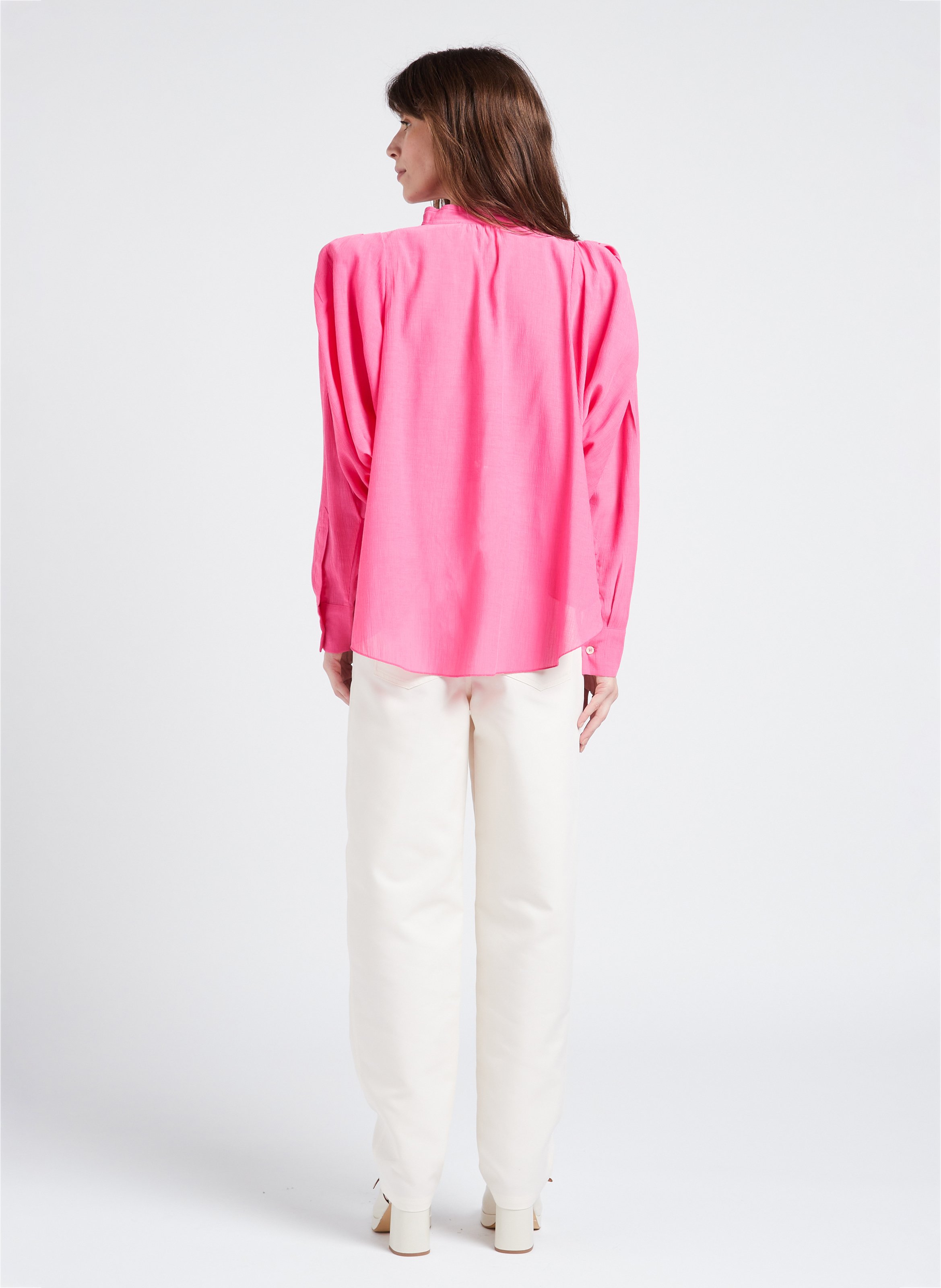 Wijde broek van katoenmix met ceintuur COLLECTORS CLUB Beige