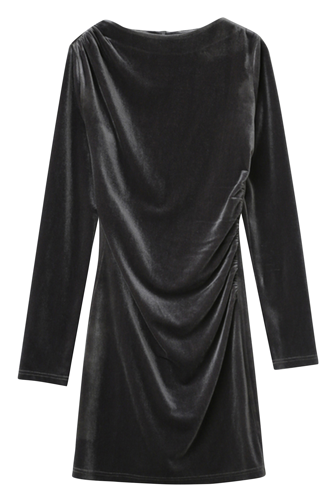 Robe courte col rond en velours GRACE ET MILA Argent