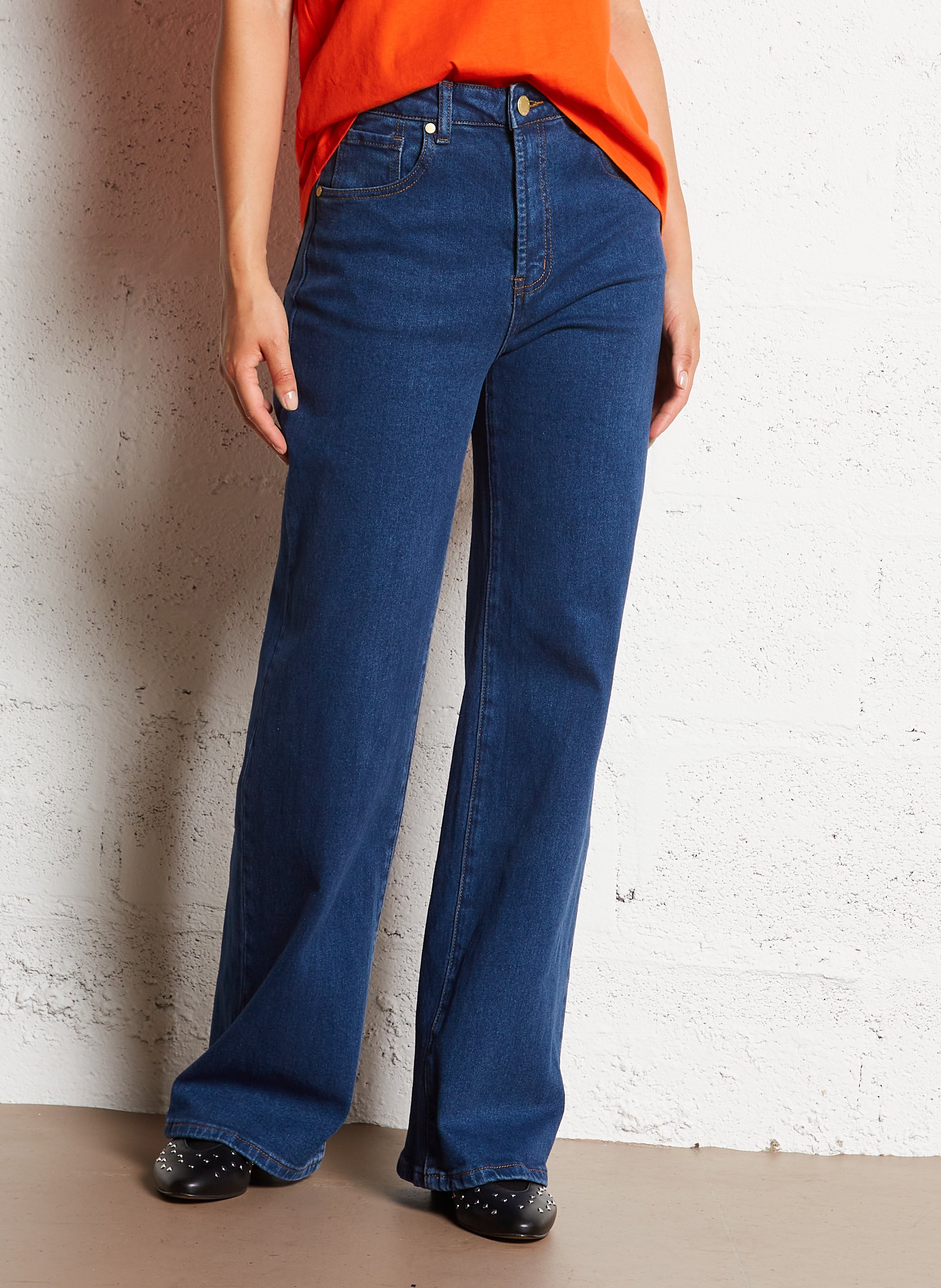 Jean large taille haute en coton mélangé LA PETITE ETOILE Jean brut