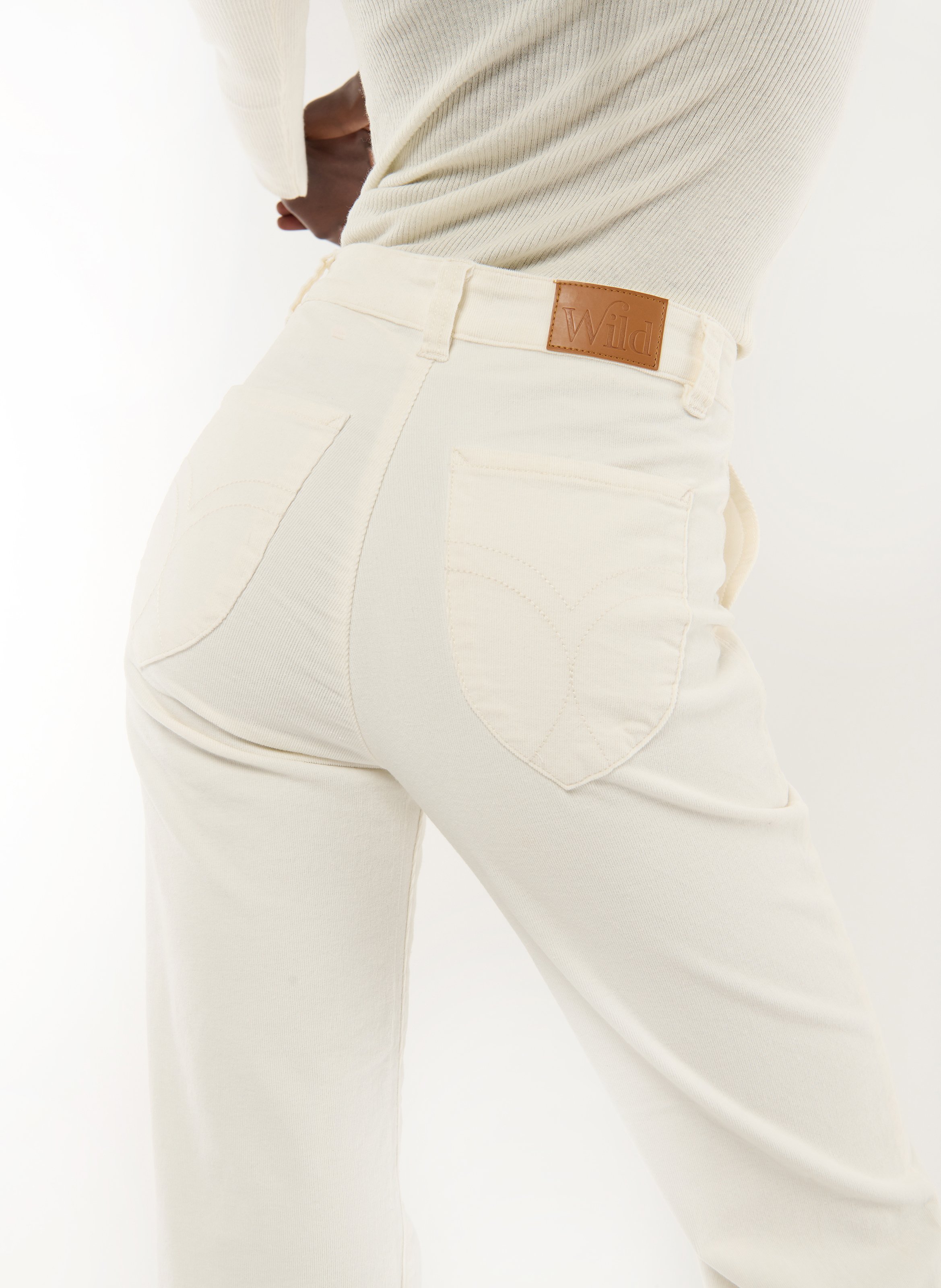 Straight fitted cotton-blend pants WILD White