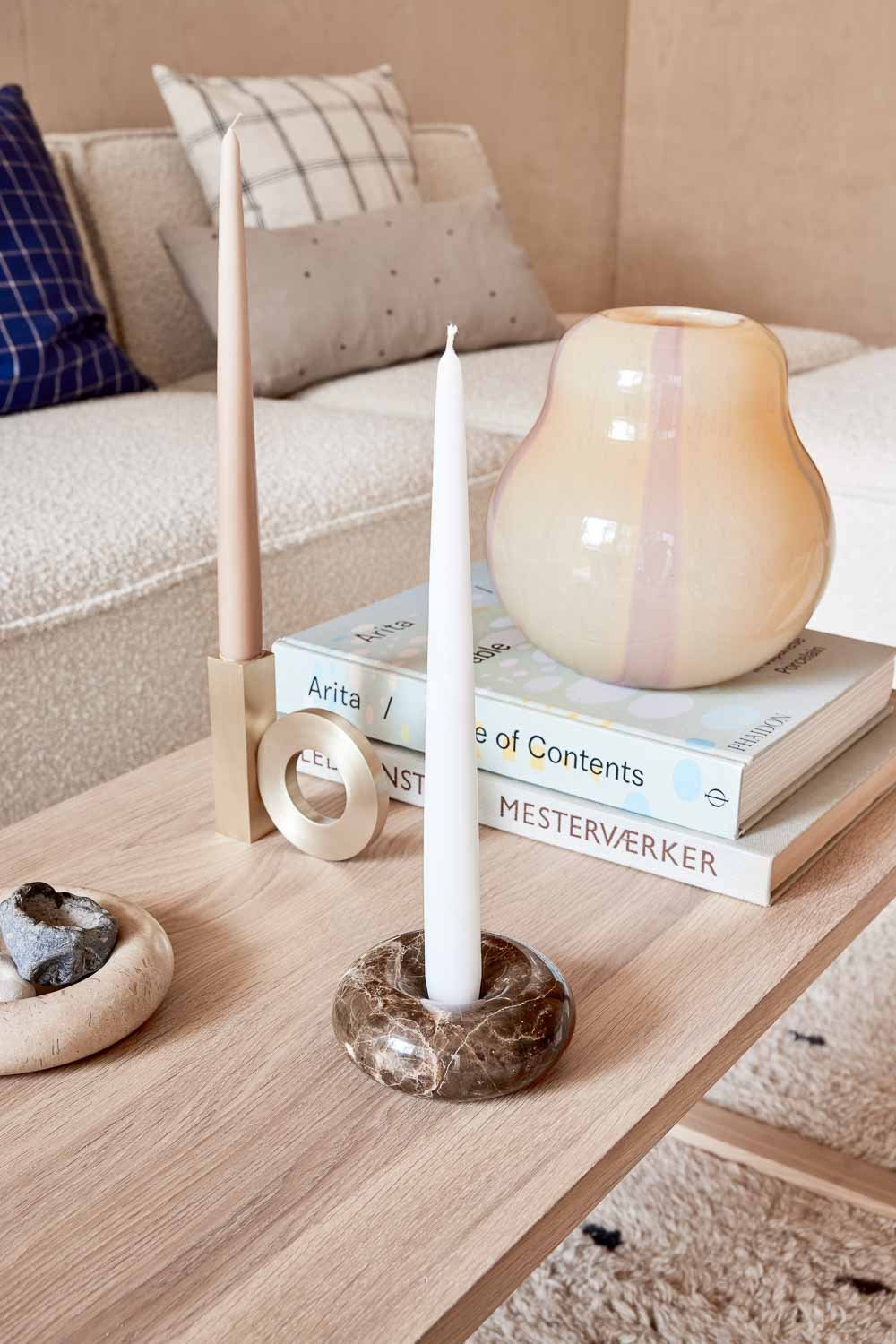 Marble candle holder OYOY LIVING DESIGN Brown