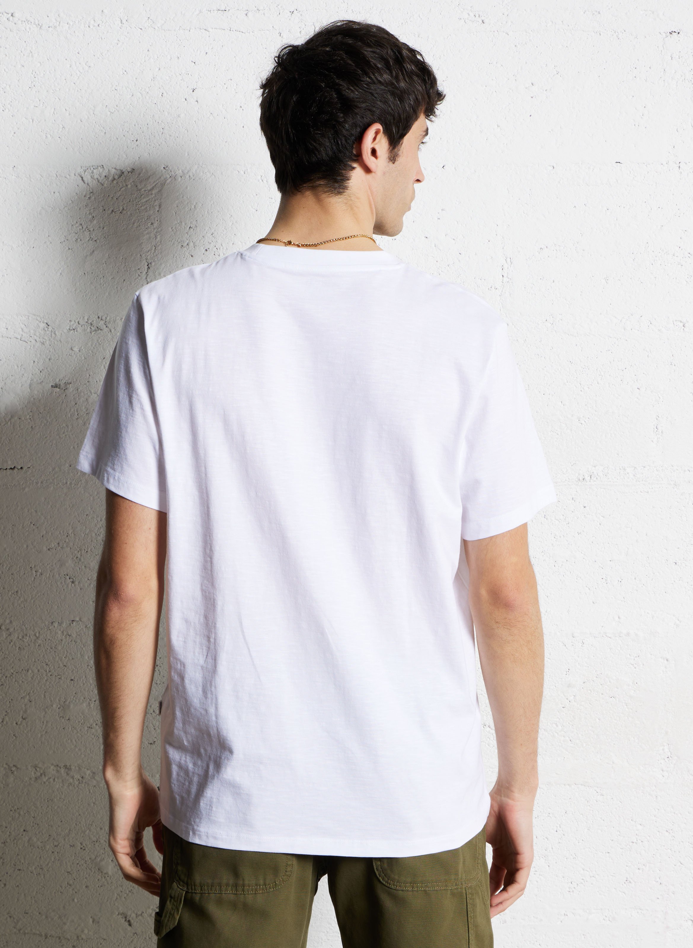 Short-sleeved organic cotton T-shirt SELECTED White