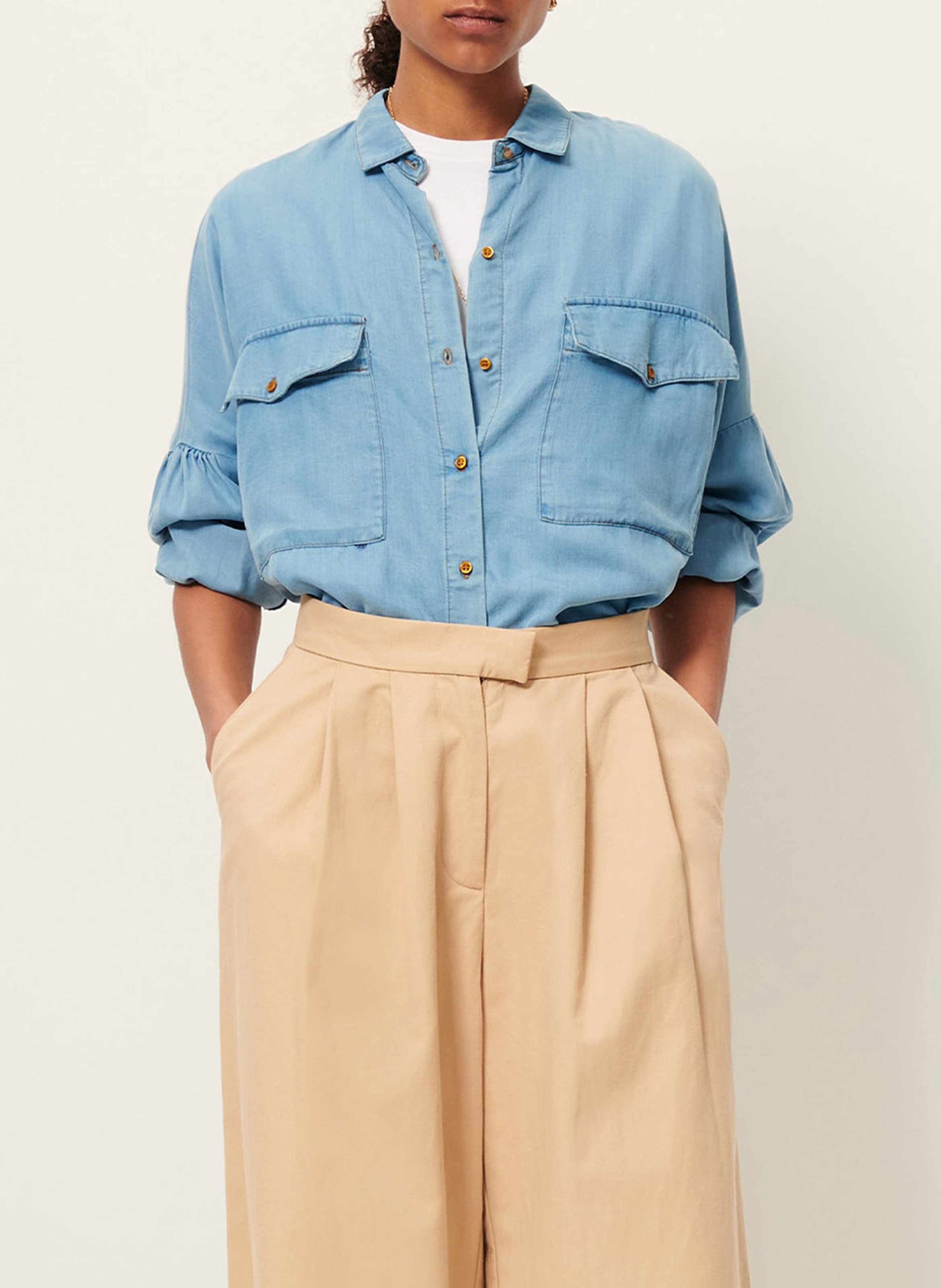 Chemise col classique en lyocell SESSUN Bleu