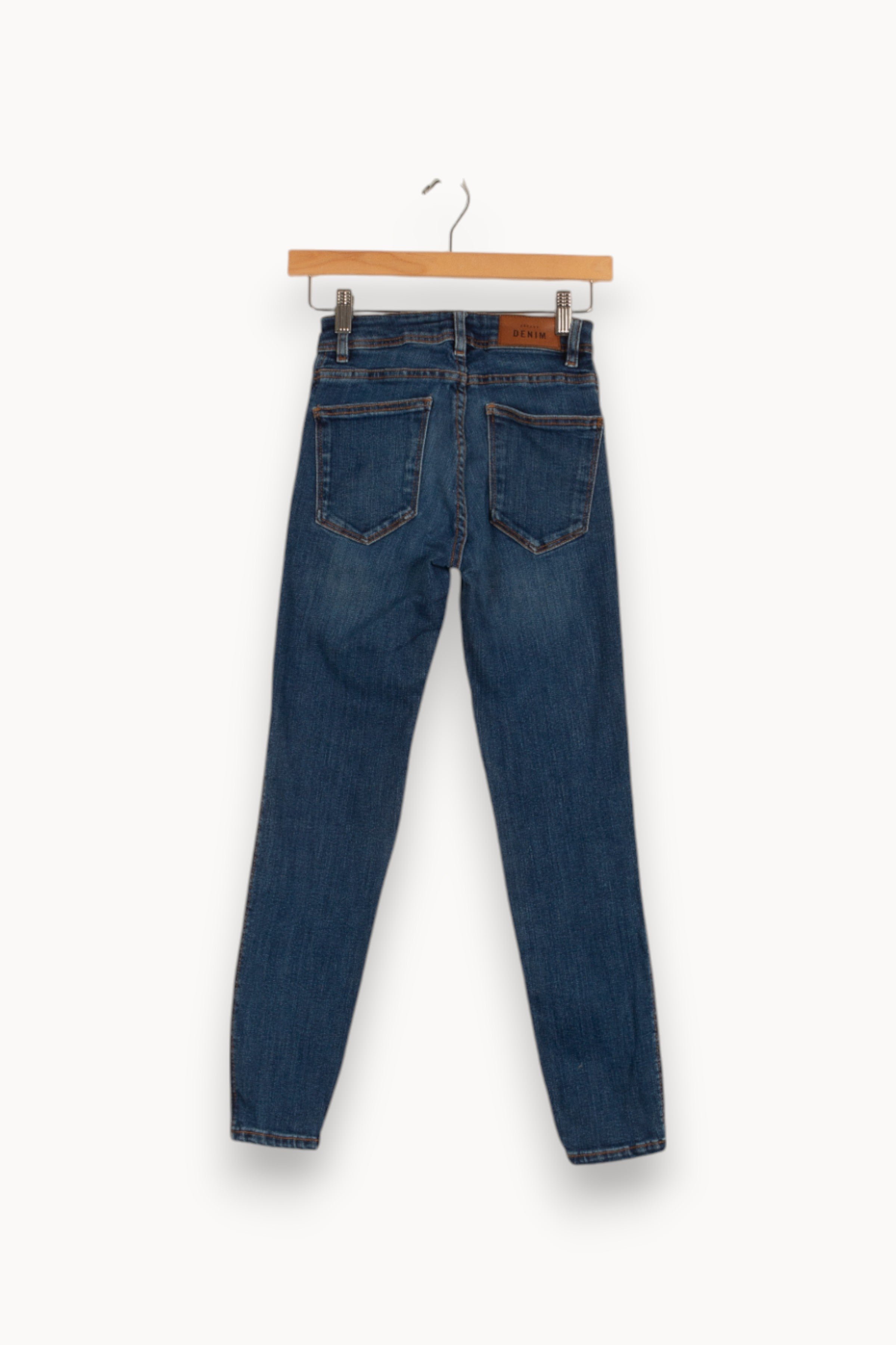 Cropped slim jeans with studs Blue