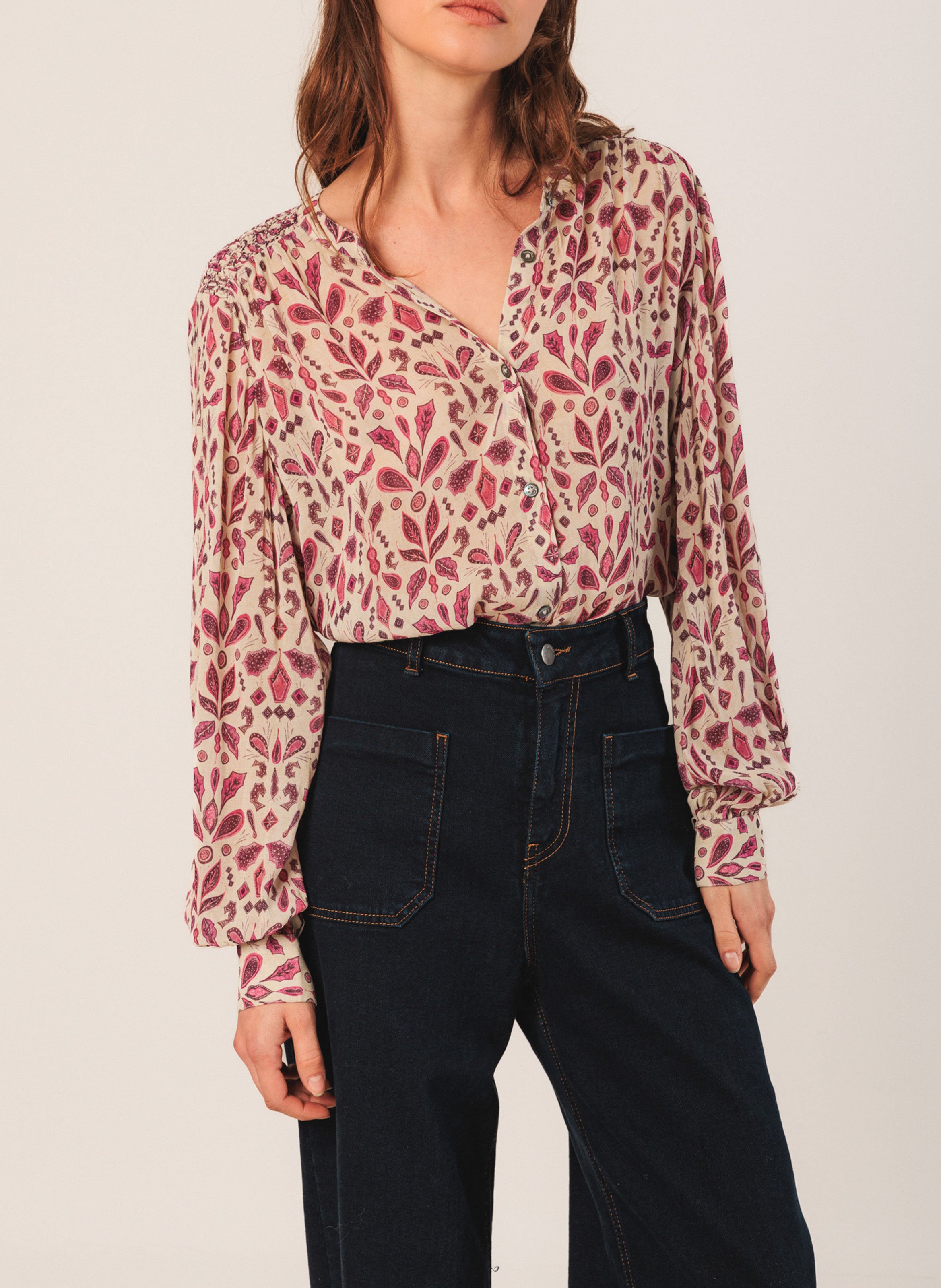 Chemise ample col tunisien imprimée INDI & COLD