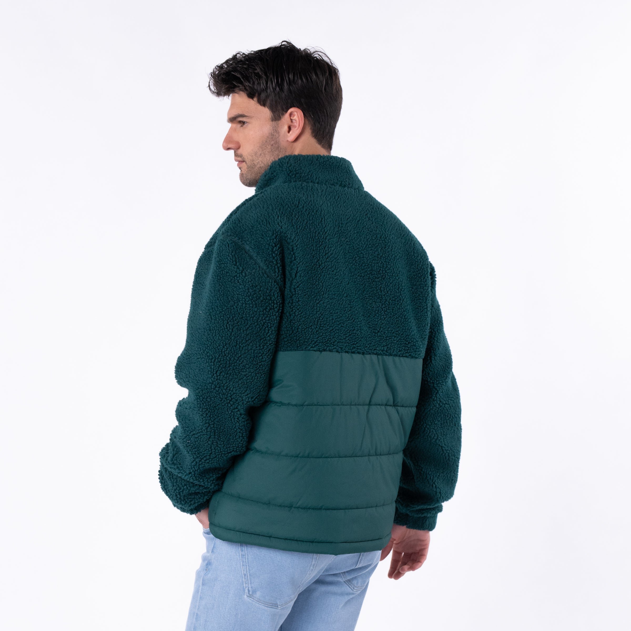 Sherpa bi-material jacket BILLYBELT Green