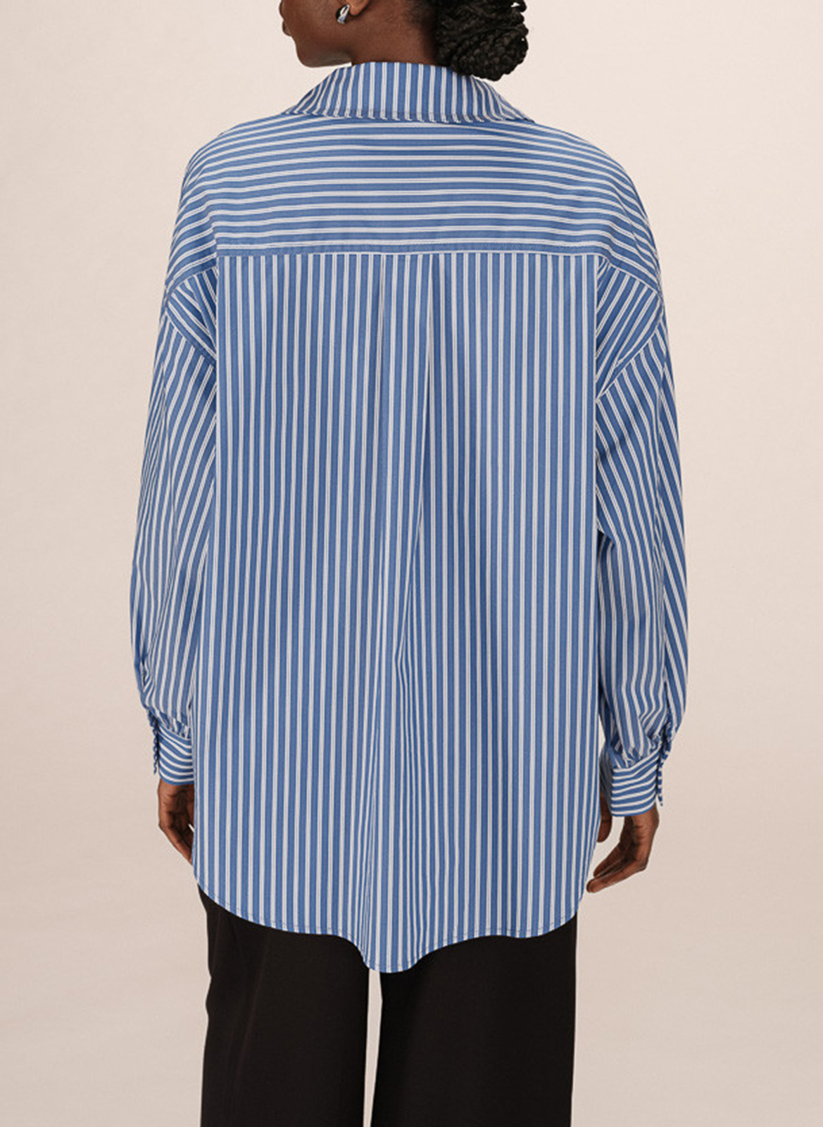 Cotton and linen shirt with classic collar GRACE ET MILA Blue