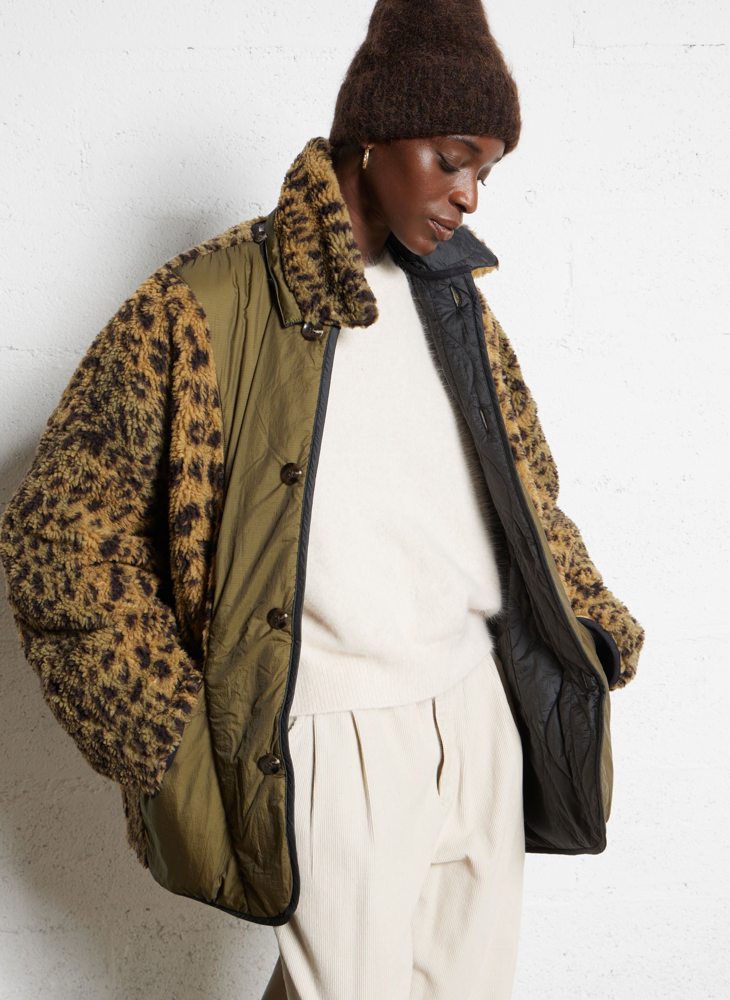 Oversized omkeerbare jas BELLEROSE Zwart
