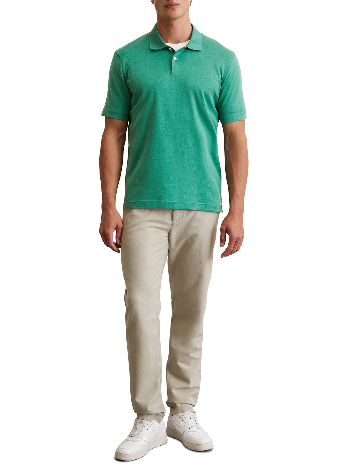 Katoenen top met polokraagje MARC O'POLO Groen