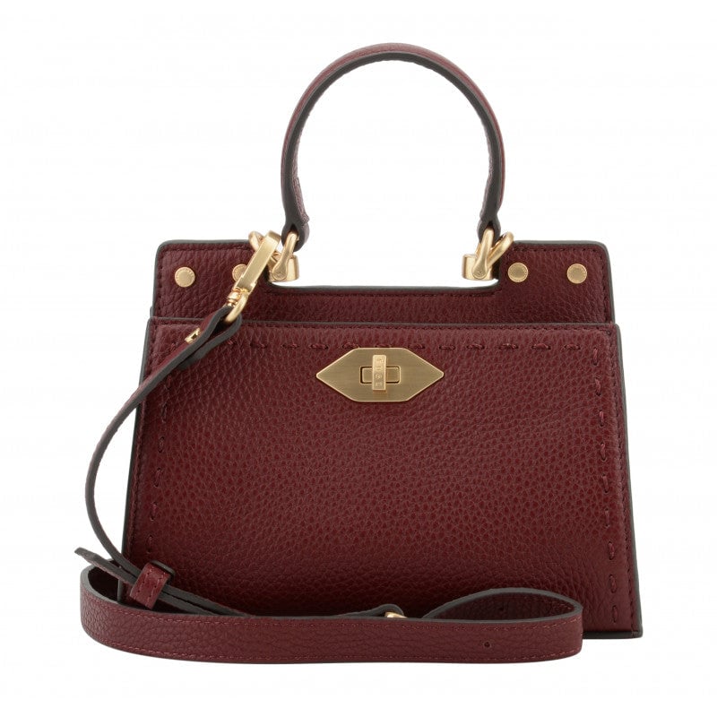 Handbag - cowhide leather POURCHET Red