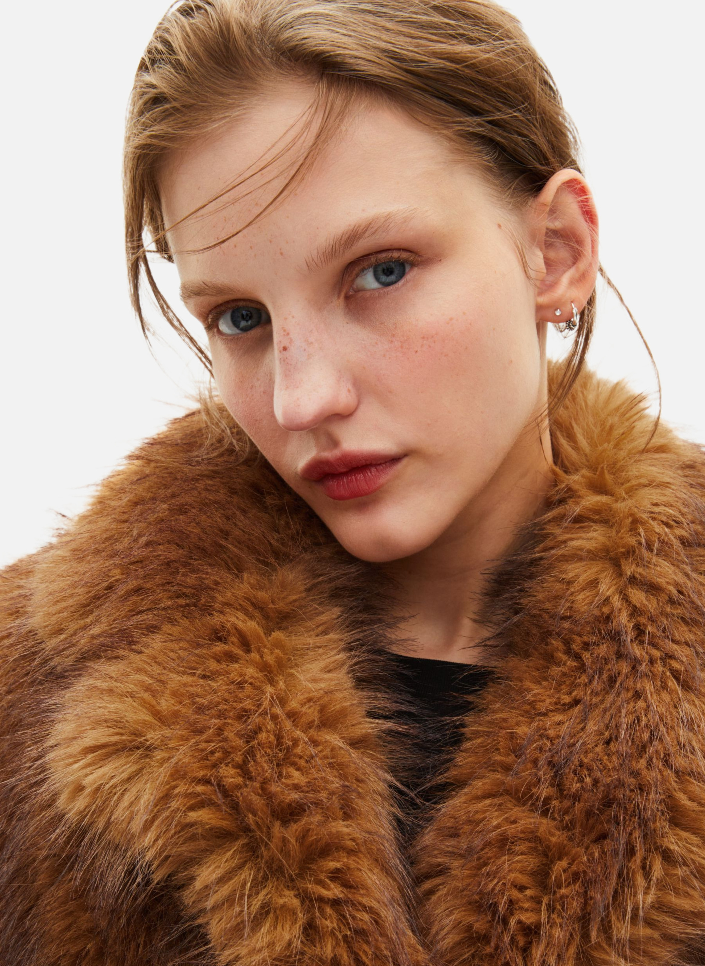 Long faux fur coat THE KOOPLES Brown
