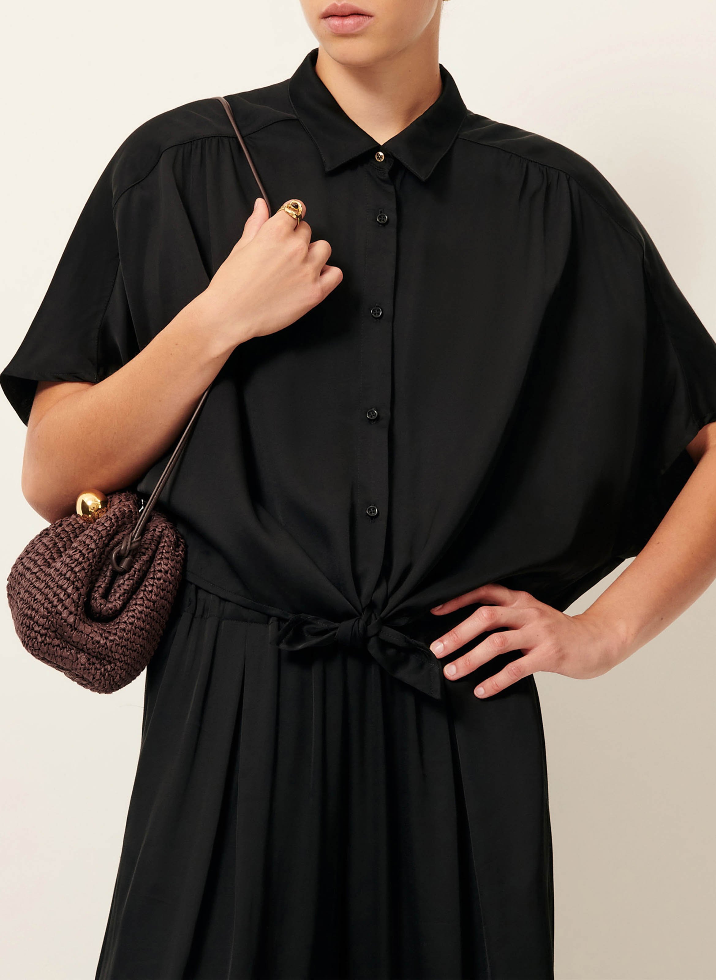Straight shirt with classic collar SESSUN Black