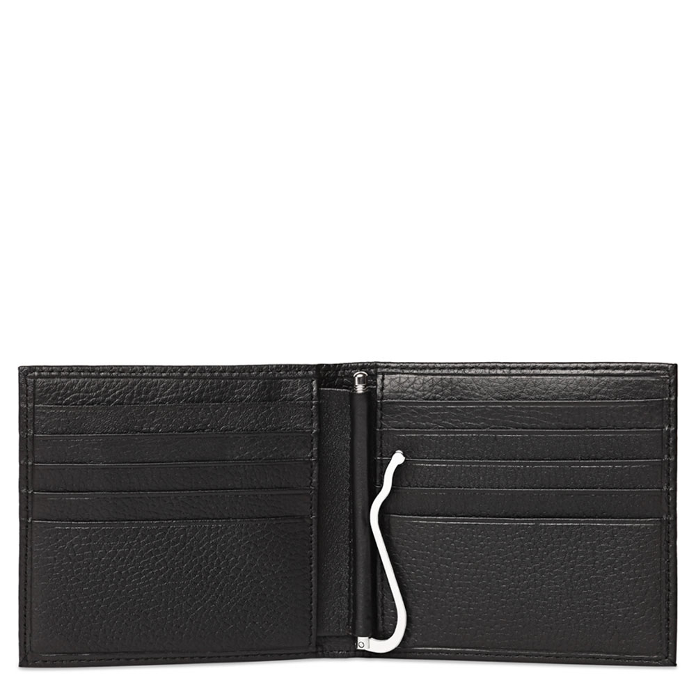 Men's leather wallet with money clip and RFID protection PIQUADRO Black