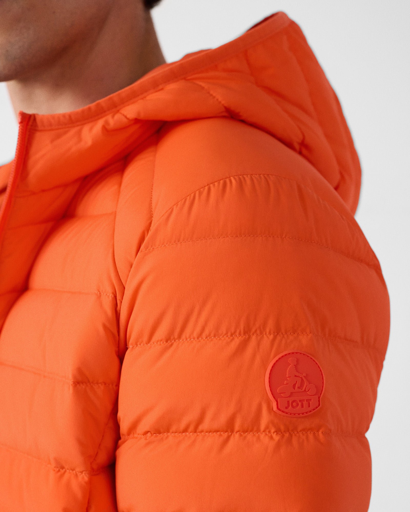 Frantz Stretch Lightweight Hooded Puffer Coat JOTT Red